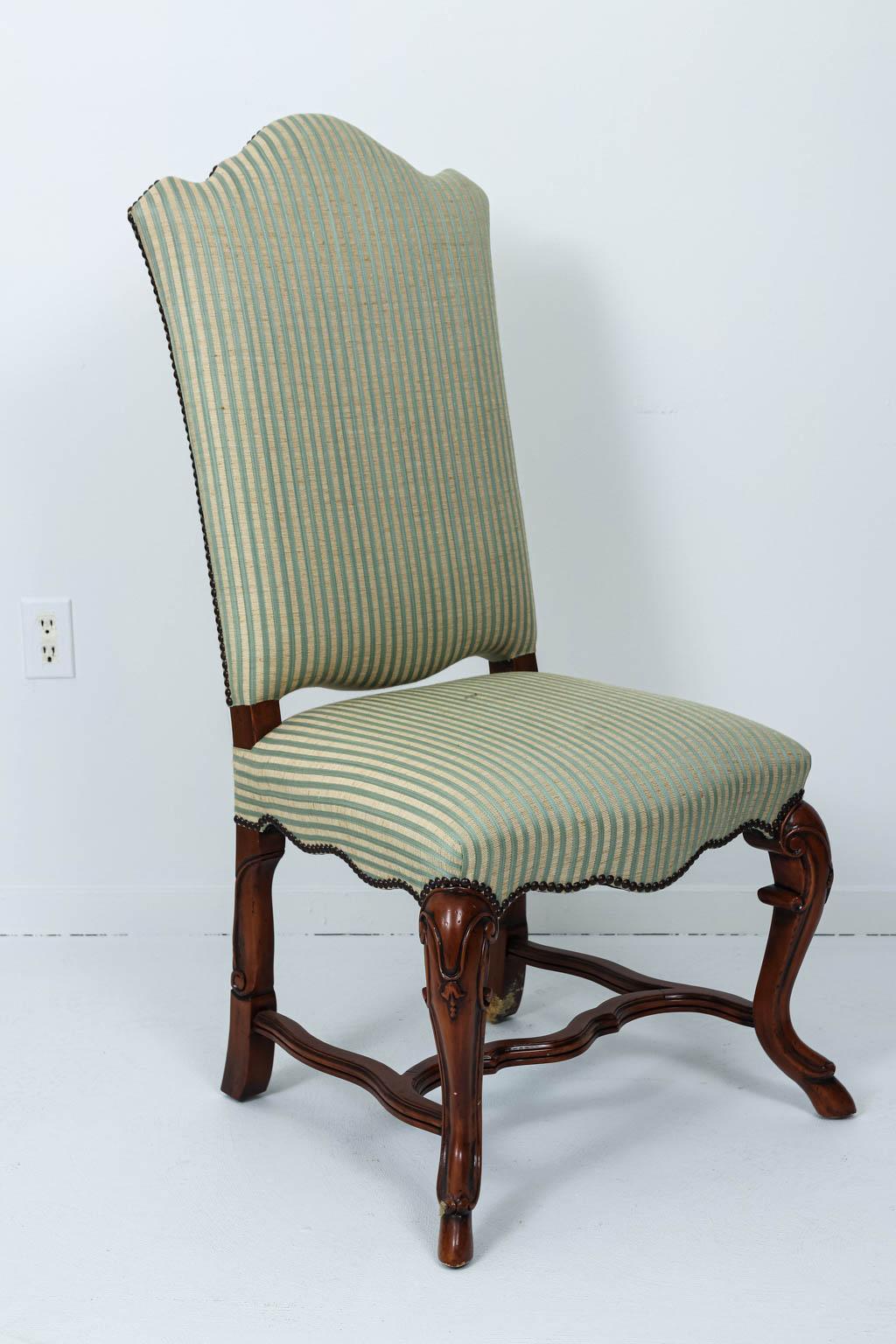 Set of Ten Mahogany Upholstered Side Chairs  1