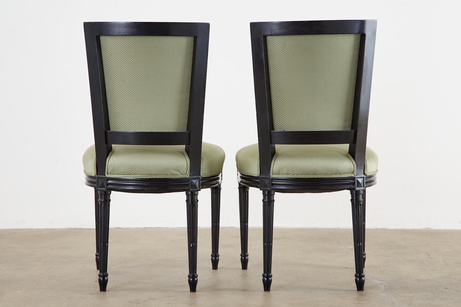 Set of Ten Maison Jansen Louis XVI Style Lacquered Dining Chairs 14