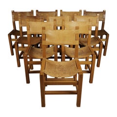 Set of Ten Maison Regain Dining Chairs from France, circa 1970