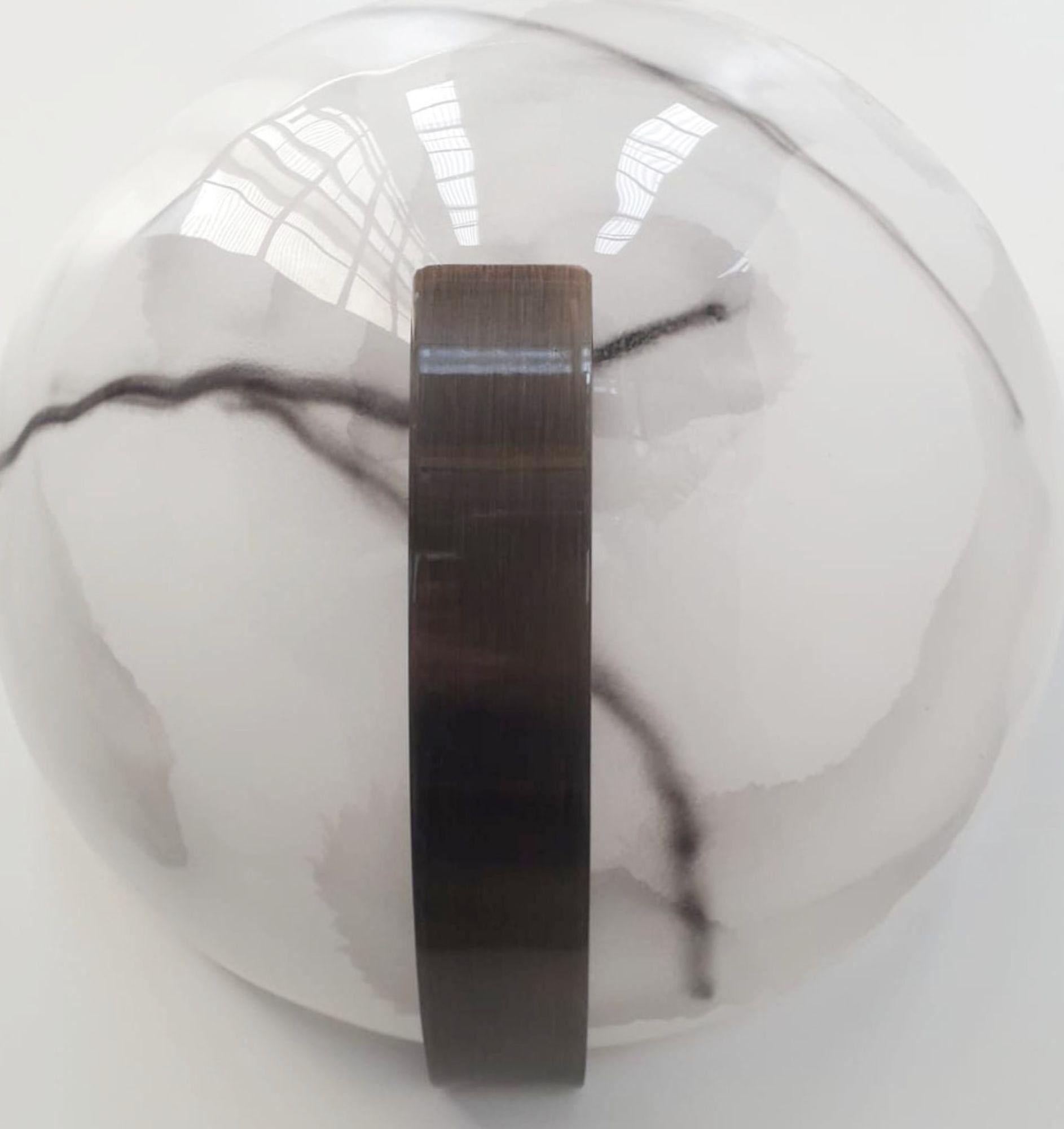 Satz von zehn marmorierten Murano-Glas-Halbmond-Kerzen. Italien, 1970er Jahre. im Angebot 1