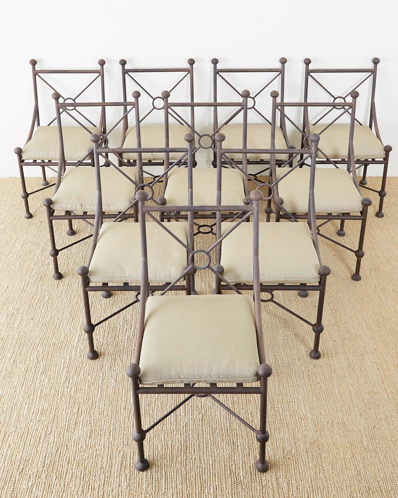 Set of Ten Mario Papperzini for Salterini Style Garden Chairs In Distressed Condition In Rio Vista, CA