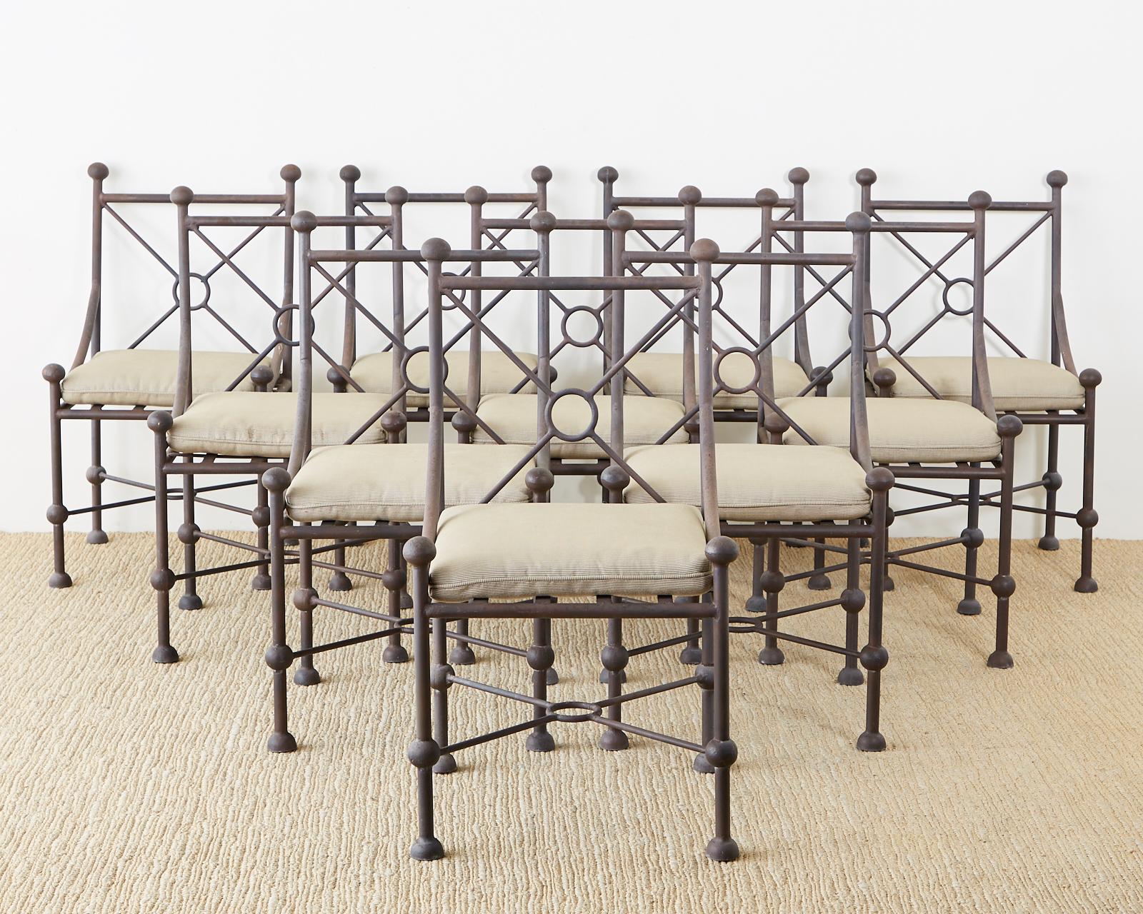 Aluminum Set of Ten Mario Papperzini for Salterini Style Garden Chairs