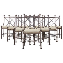 Set of Ten Mario Papperzini for Salterini Style Garden Chairs