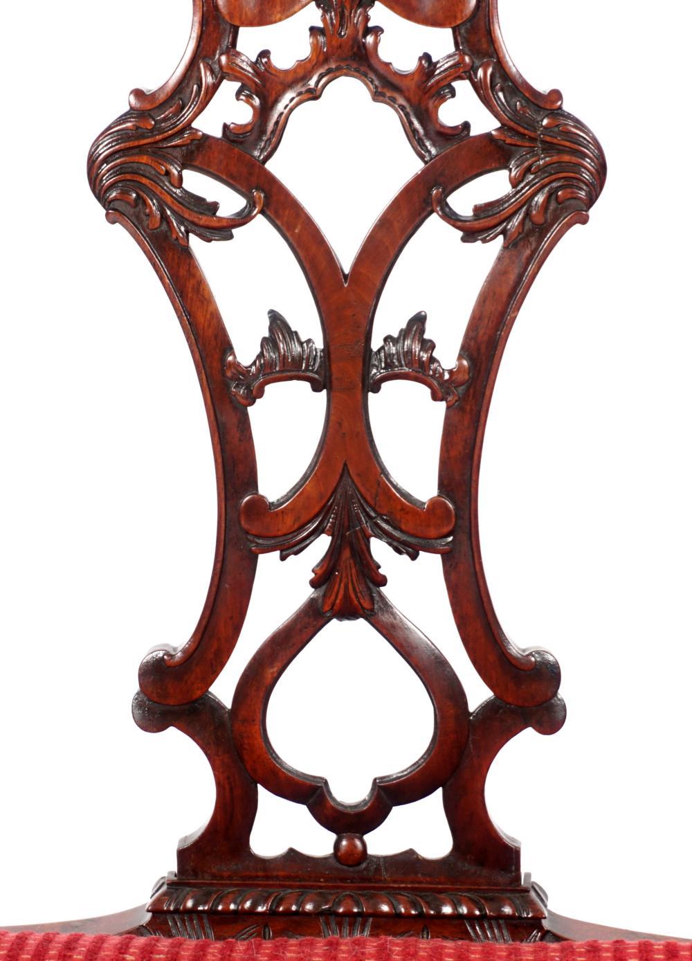 English Set of Ten Mid-19th Century Chinese Chippendale Dining Chairs of Fine Quality For Sale