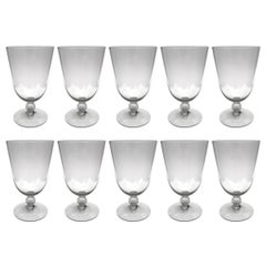 Set of Ten Mid-20th Century Venetian Gray Glass Water Goblets