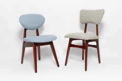 Set of Ten Mid Century Butterfly Chairs, Blue Gray Wool, Europe, 1960s
