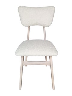 Set of Ten Mid Century Butterfly Chairs, White Boucle Fabric, Europe, 1960s