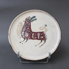 Assiette décorative en céramique du milieu du siècle par Le Mûrier (circa 1960)
