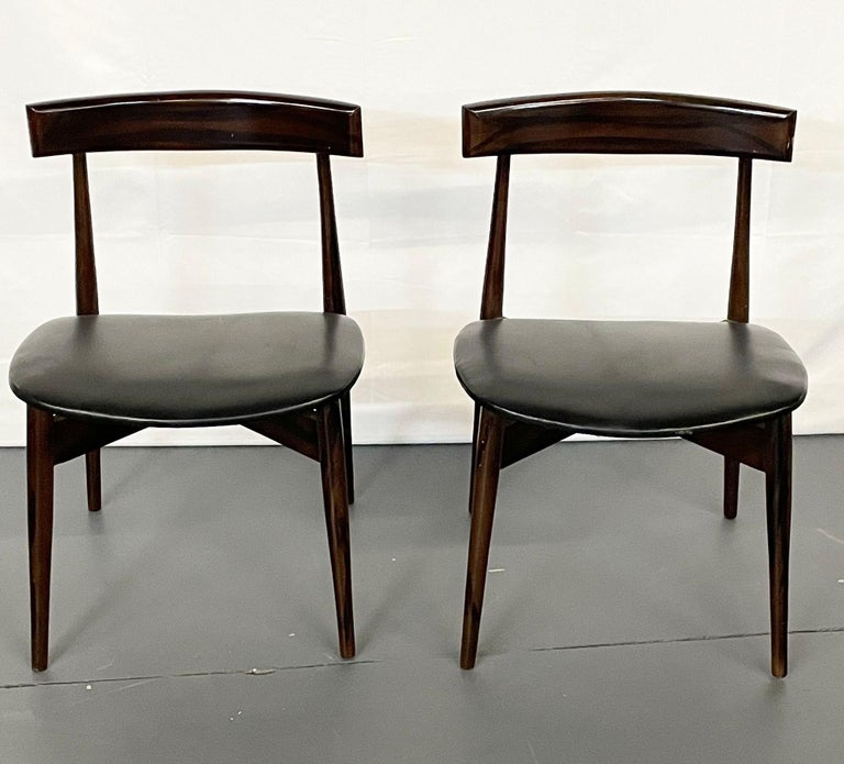 Set of Ten Mid-Century Modern Dining Chairs, Leather Seats For Sale at ...