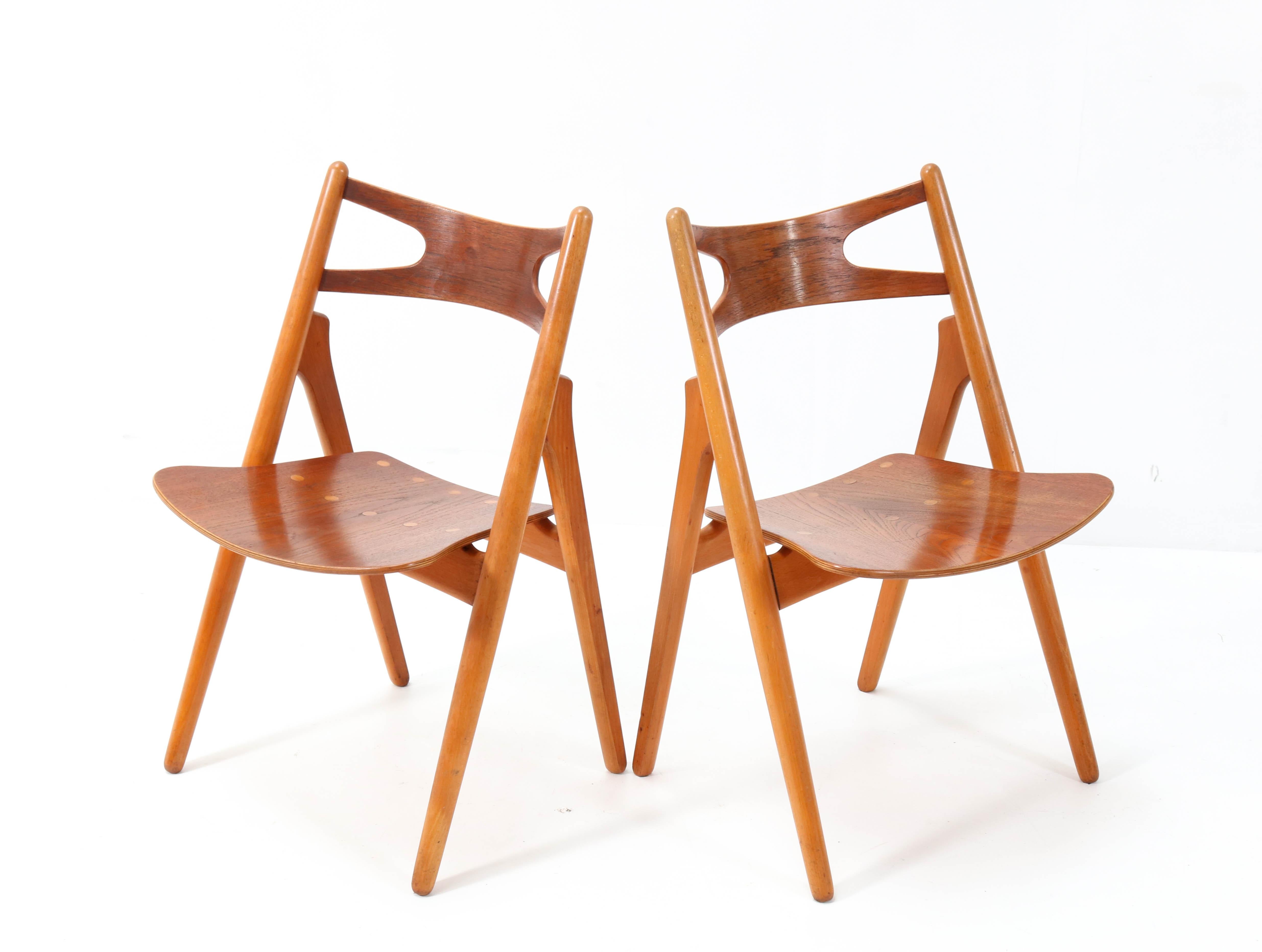 Set of Ten Mid-Century Modern Sawbuck Ch-29 Chairs by Hans J. Wegner, 1950s 4