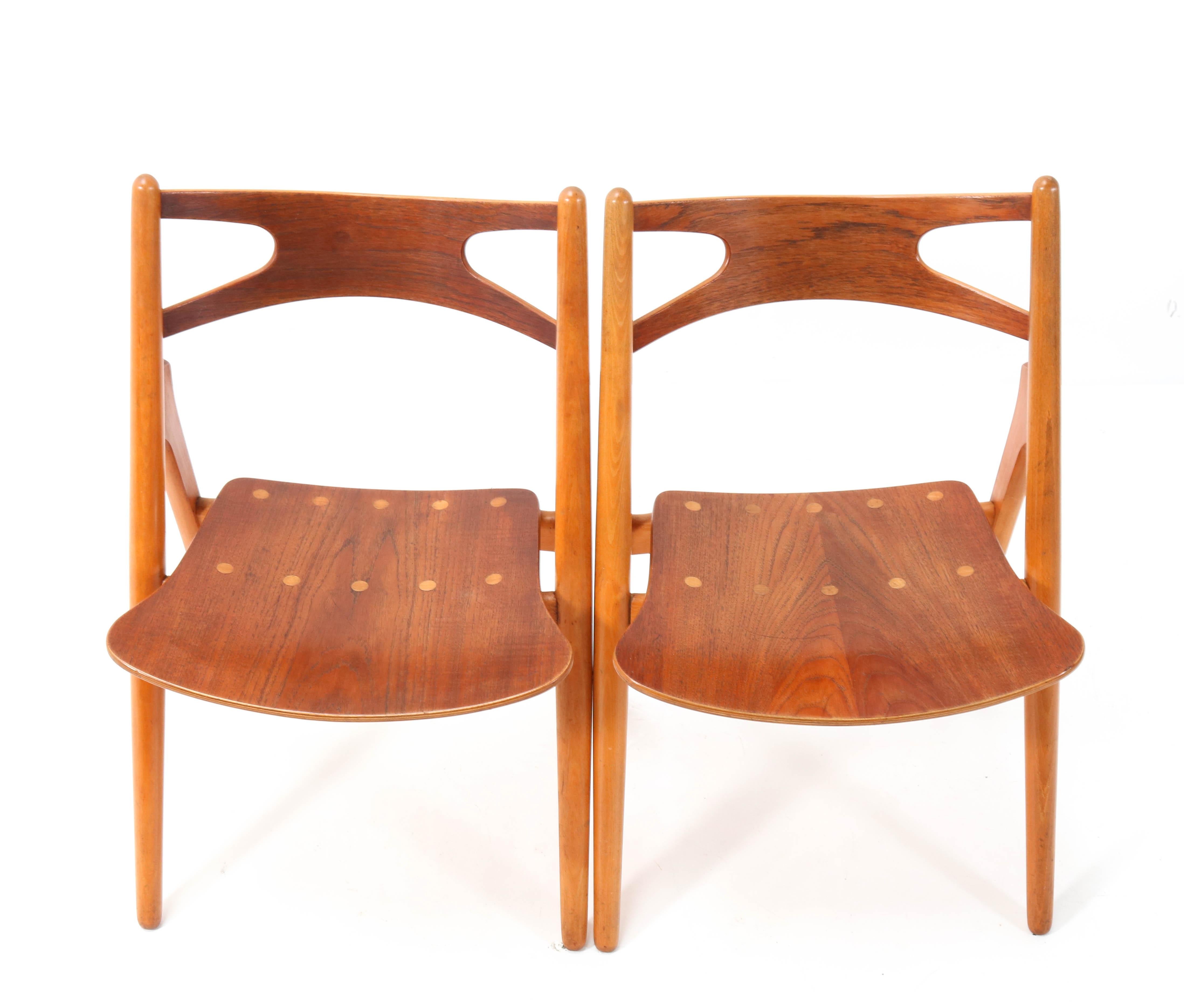 Set of Ten Mid-Century Modern Sawbuck Ch-29 Chairs by Hans J. Wegner, 1950s 1