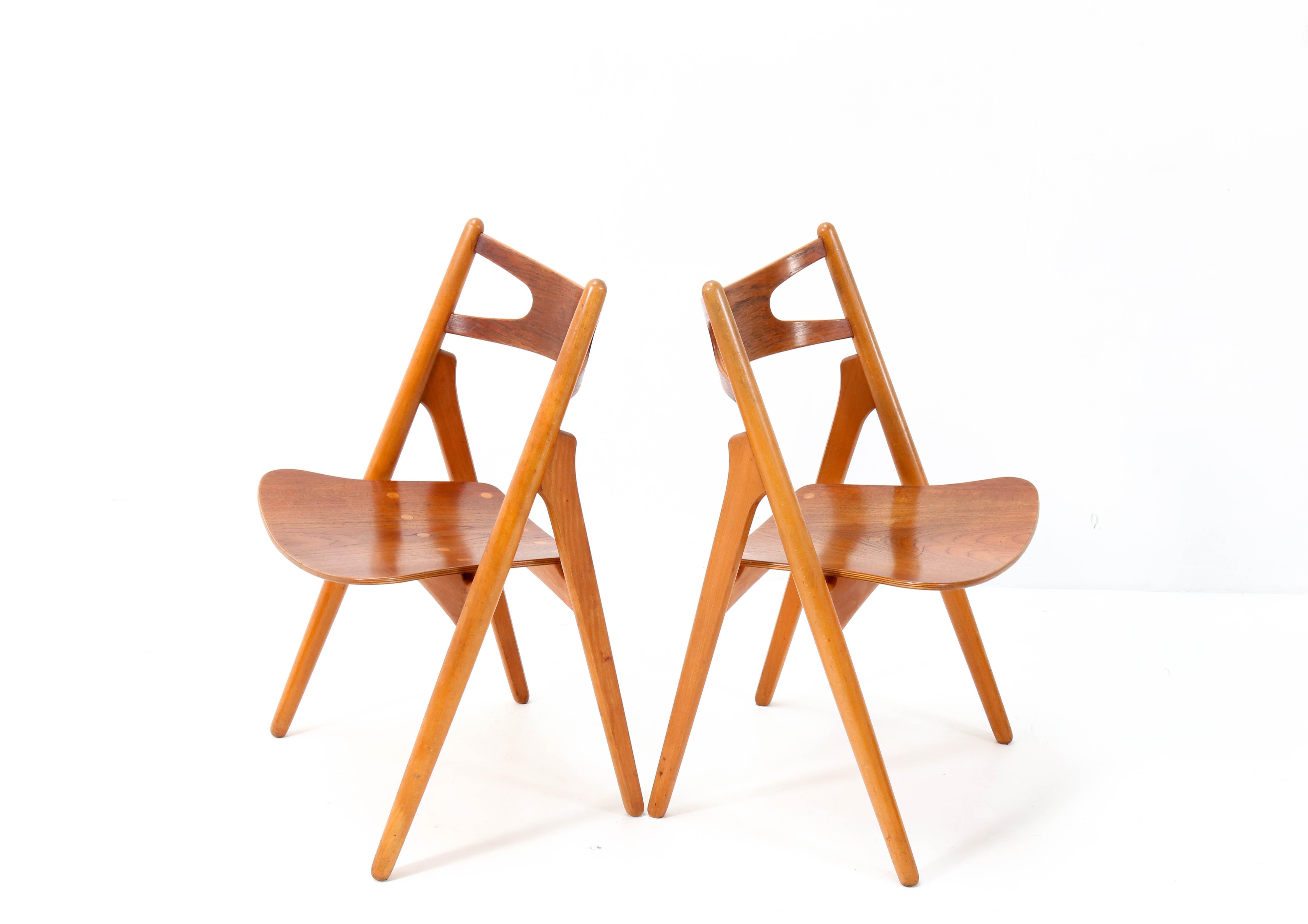Set of Ten Mid-Century Modern Sawbuck Ch-29 Chairs by Hans J. Wegner, 1950s 2