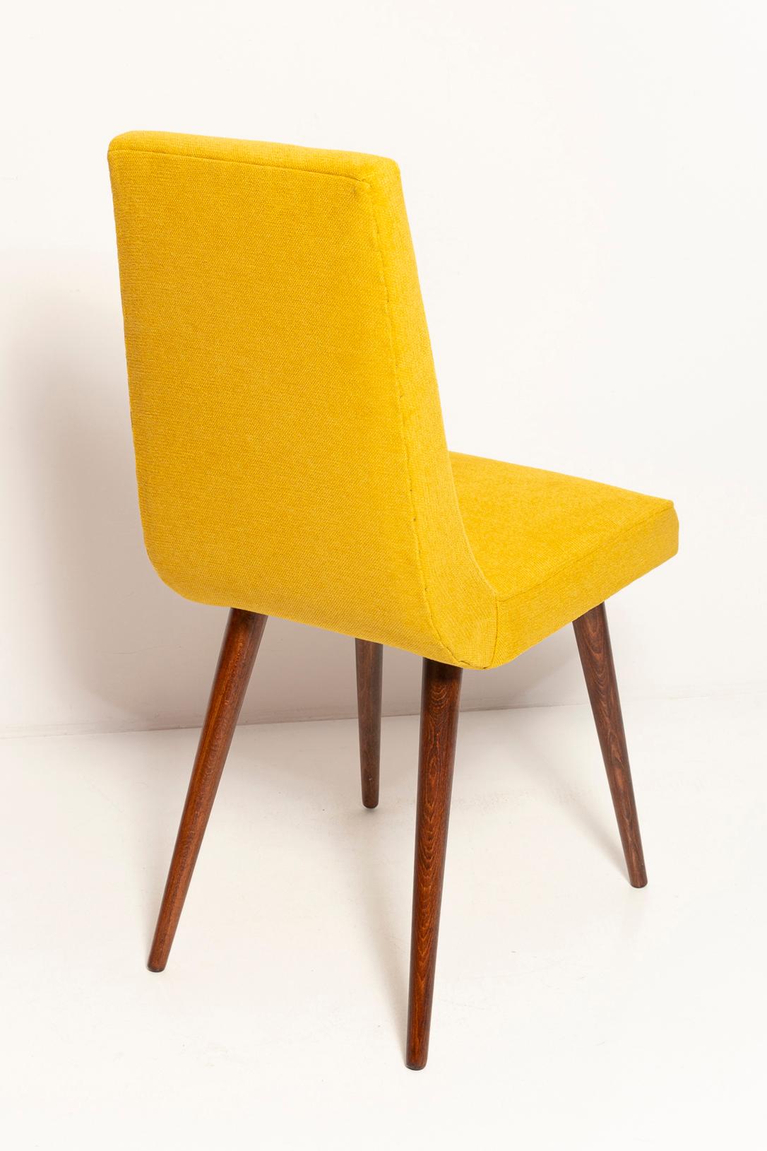 Set of Ten Midcentury Mustard Yellow Wool Chairs, Rajmund Halas Europe, 1960s For Sale 2