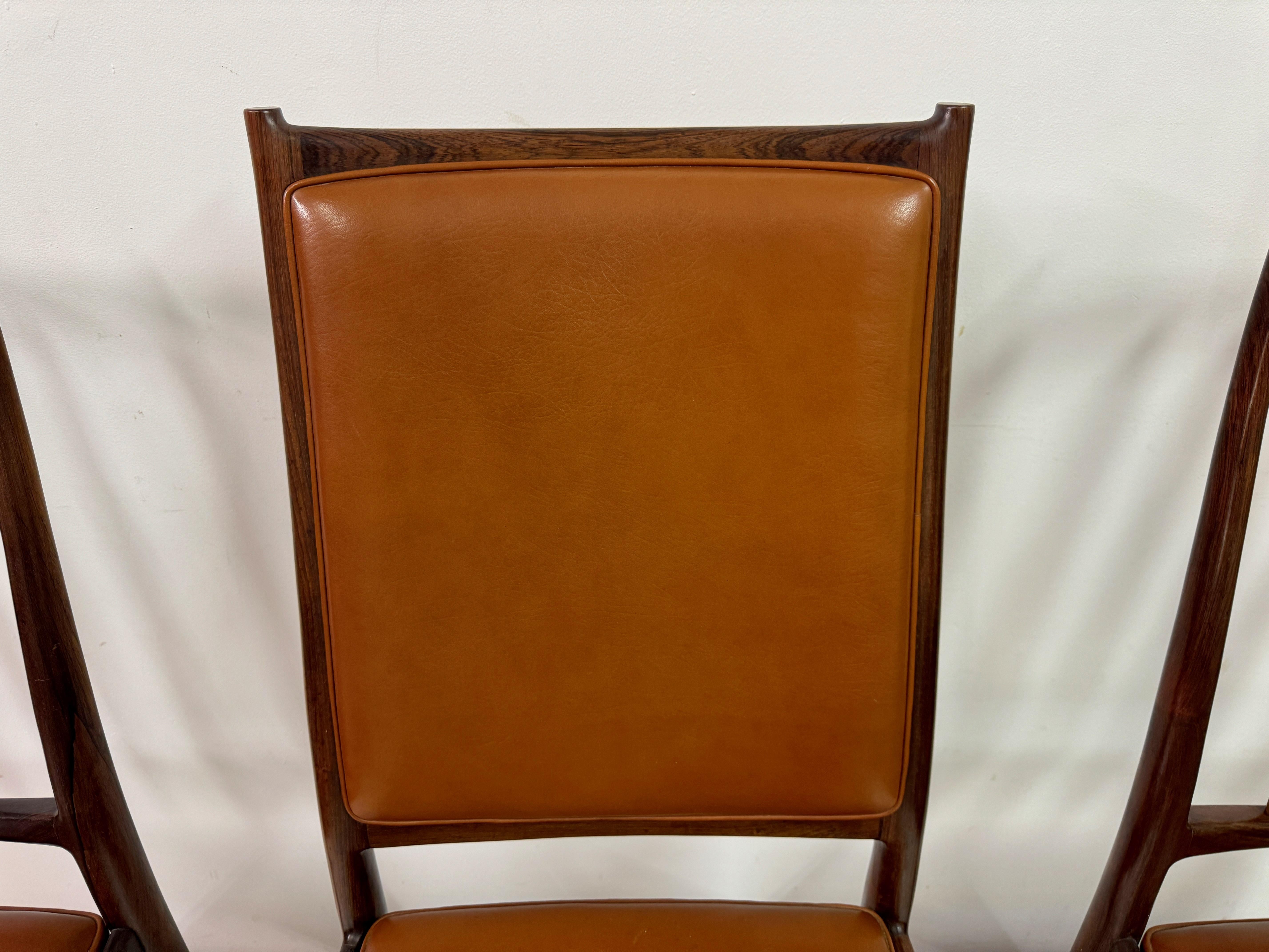 Set of Ten Mid Century Scandinavian Dining Chairs by Torbjørn Afdal for Bruksbo For Sale 3