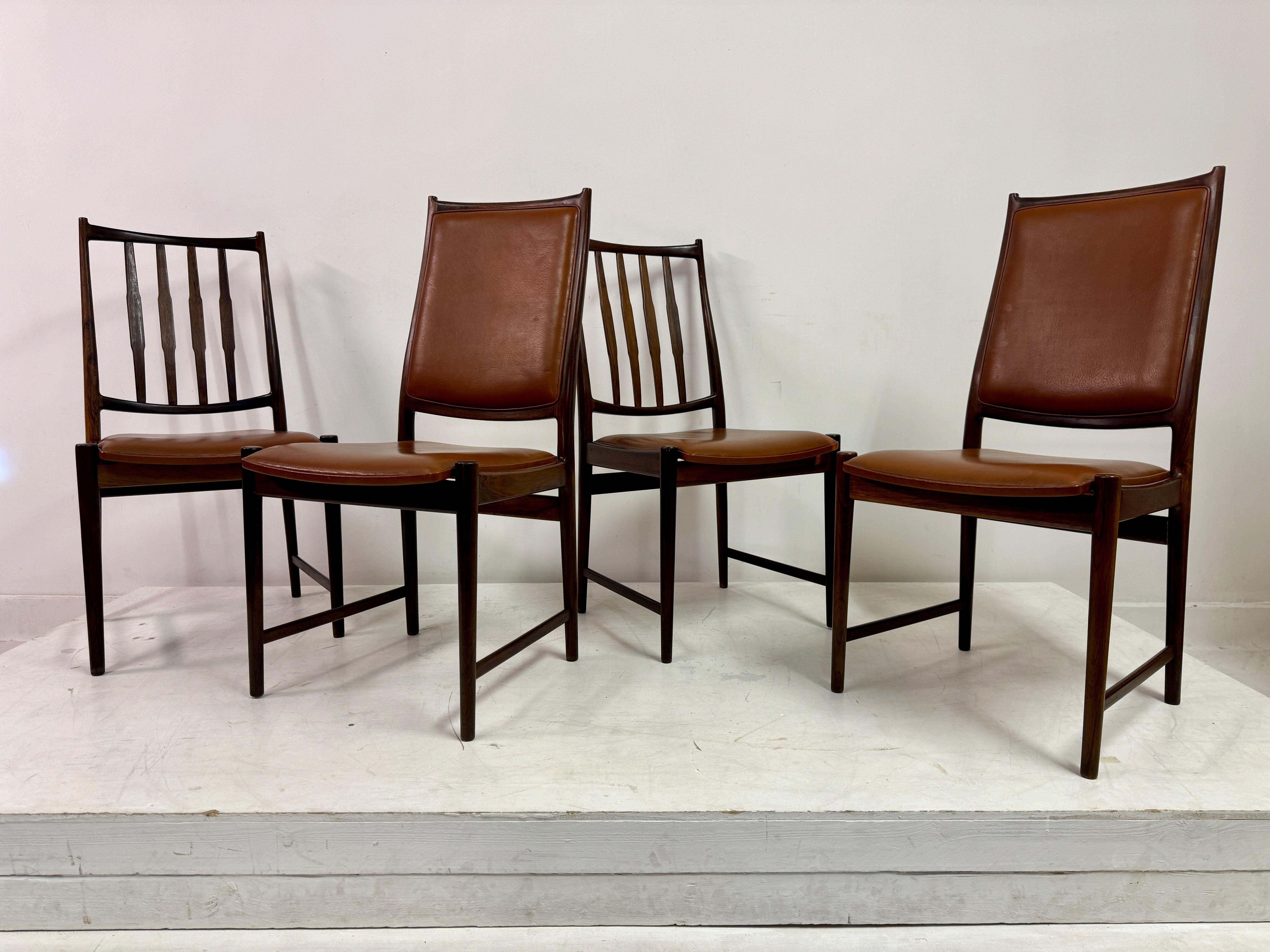 Set of Ten Mid Century Scandinavian Dining Chairs by Torbjørn Afdal for Bruksbo For Sale 5