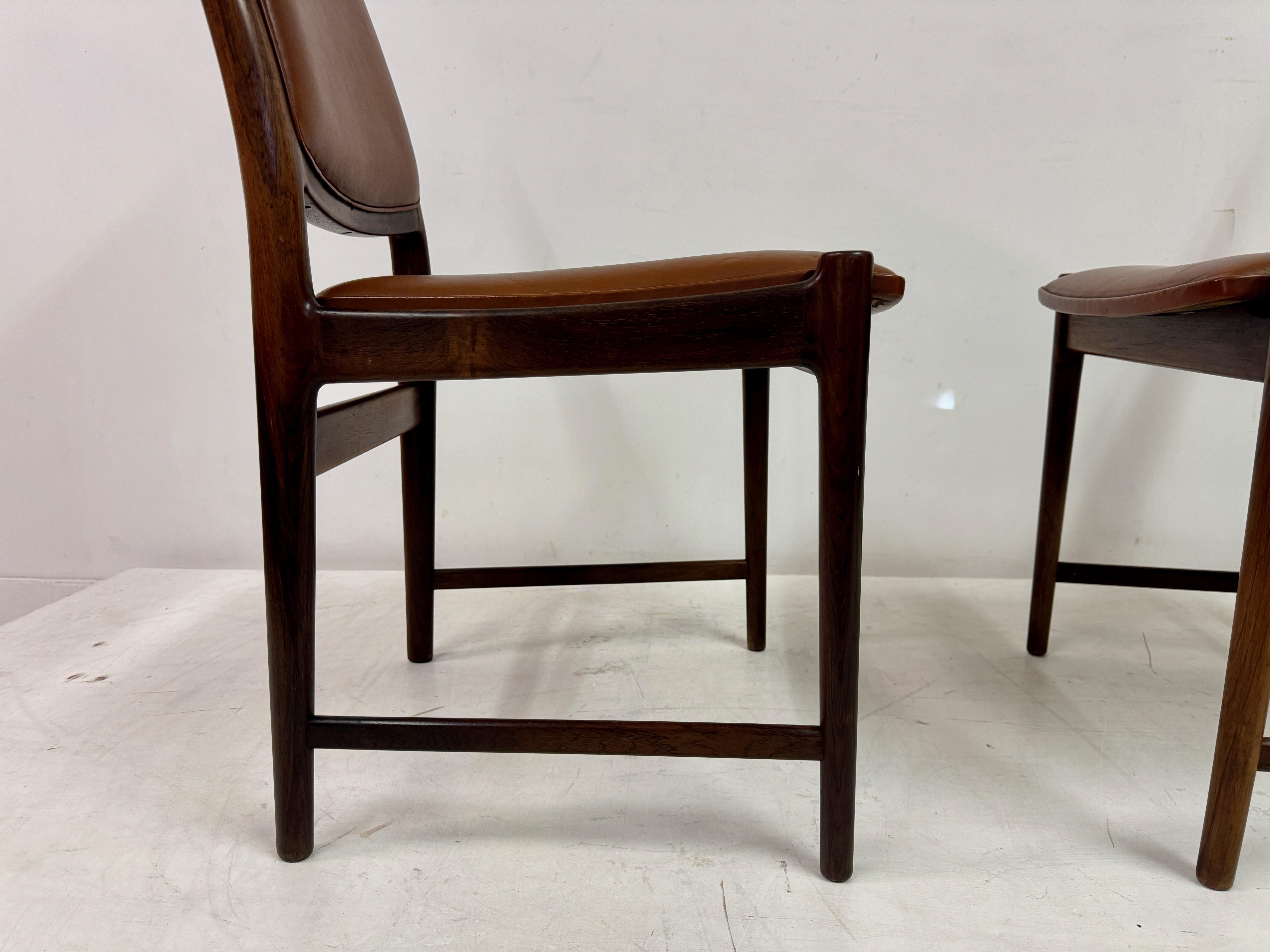 Set of Ten Mid Century Scandinavian Dining Chairs by Torbjørn Afdal for Bruksbo For Sale 8