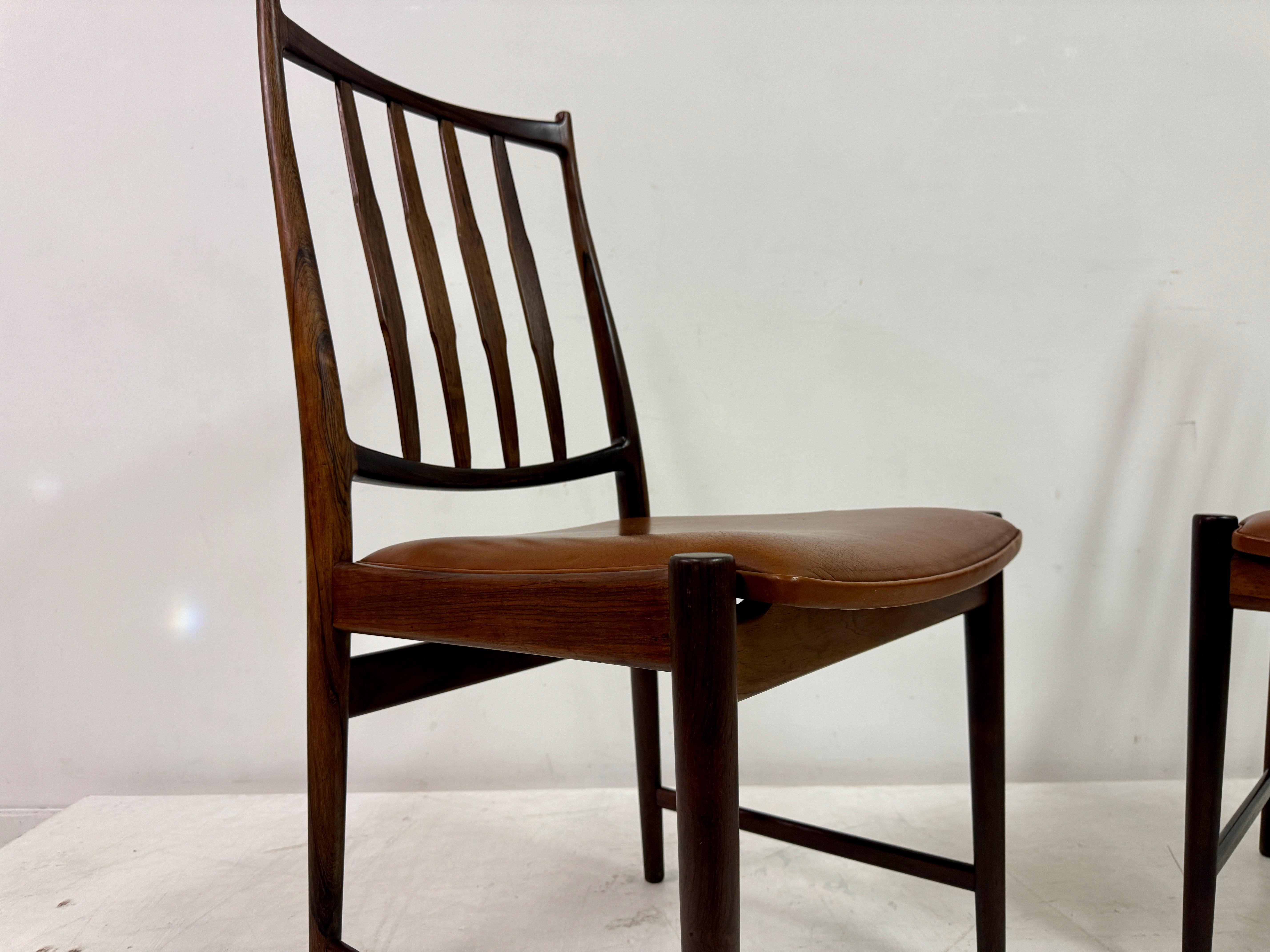 Set of Ten Mid Century Scandinavian Dining Chairs by Torbjørn Afdal for Bruksbo For Sale 12