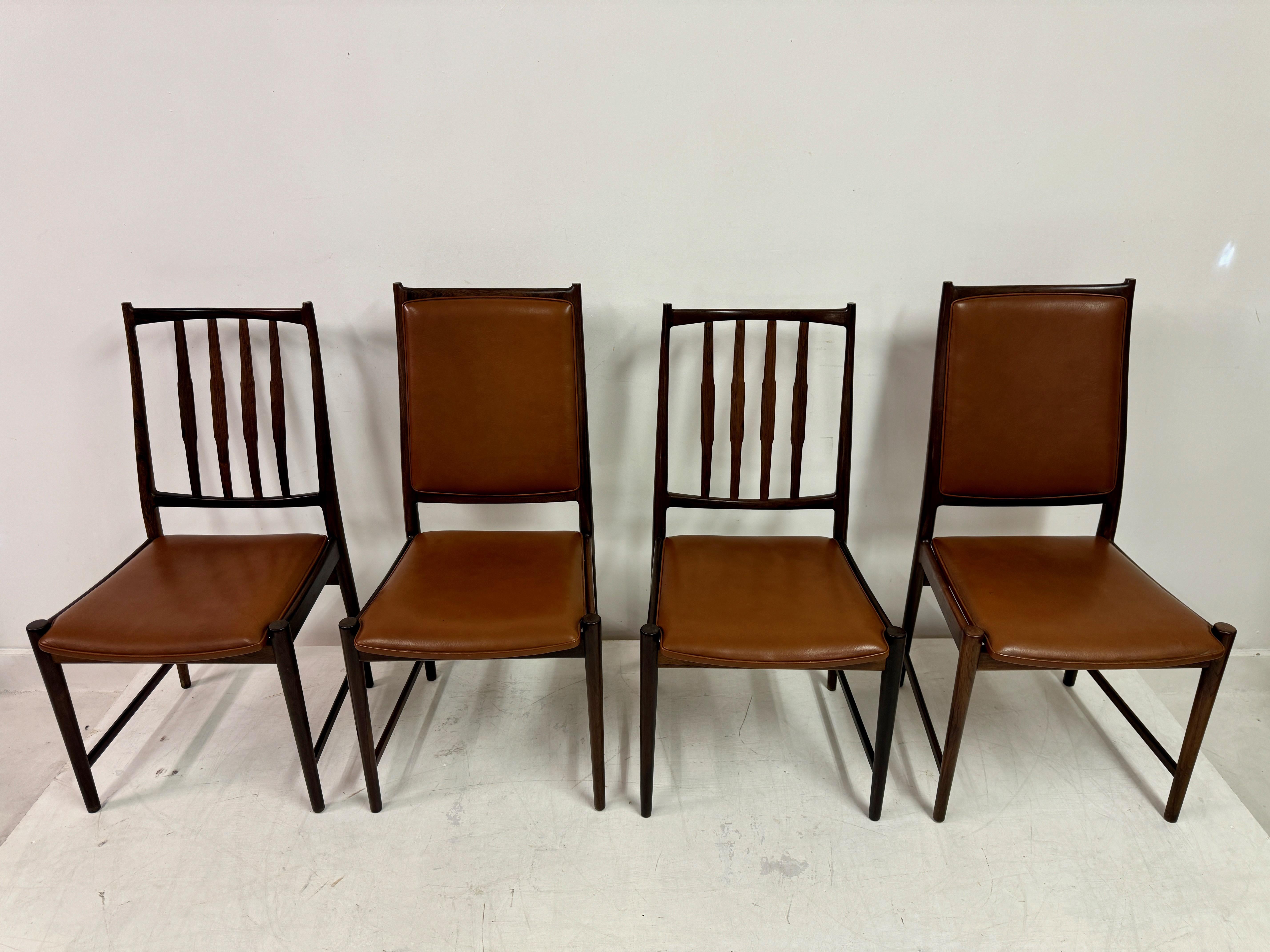 Set of Ten Mid Century Scandinavian Dining Chairs by Torbjørn Afdal for Bruksbo For Sale 1