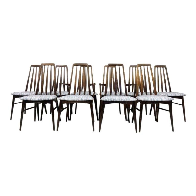 Set of Ten Midcentury Danish Dining Chairs by Koefoeds Hornslet, 1960s