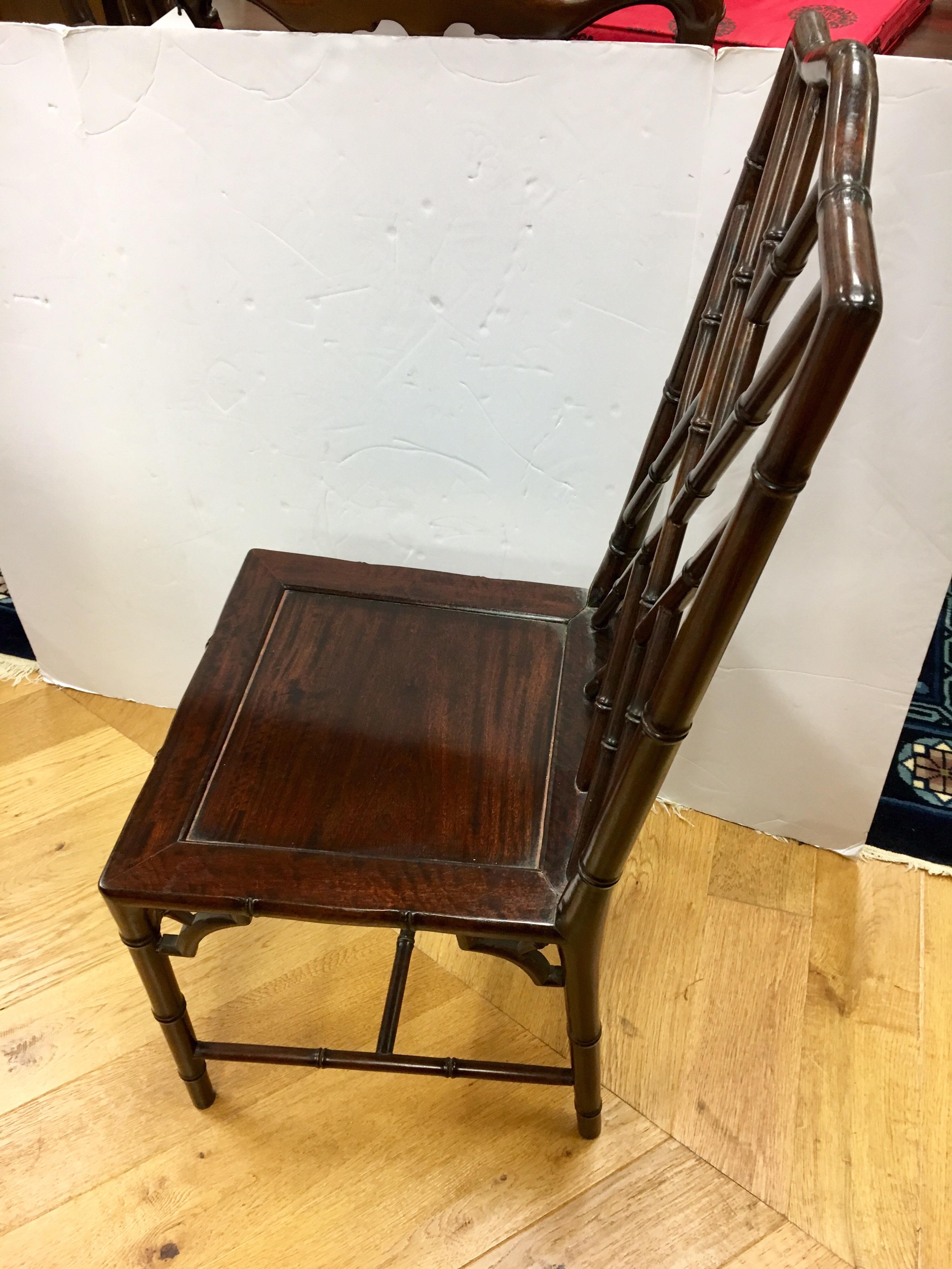 Set of Ten Midcentury Matching Mahogany Chinese Chippendale Dining Room Chairs  6