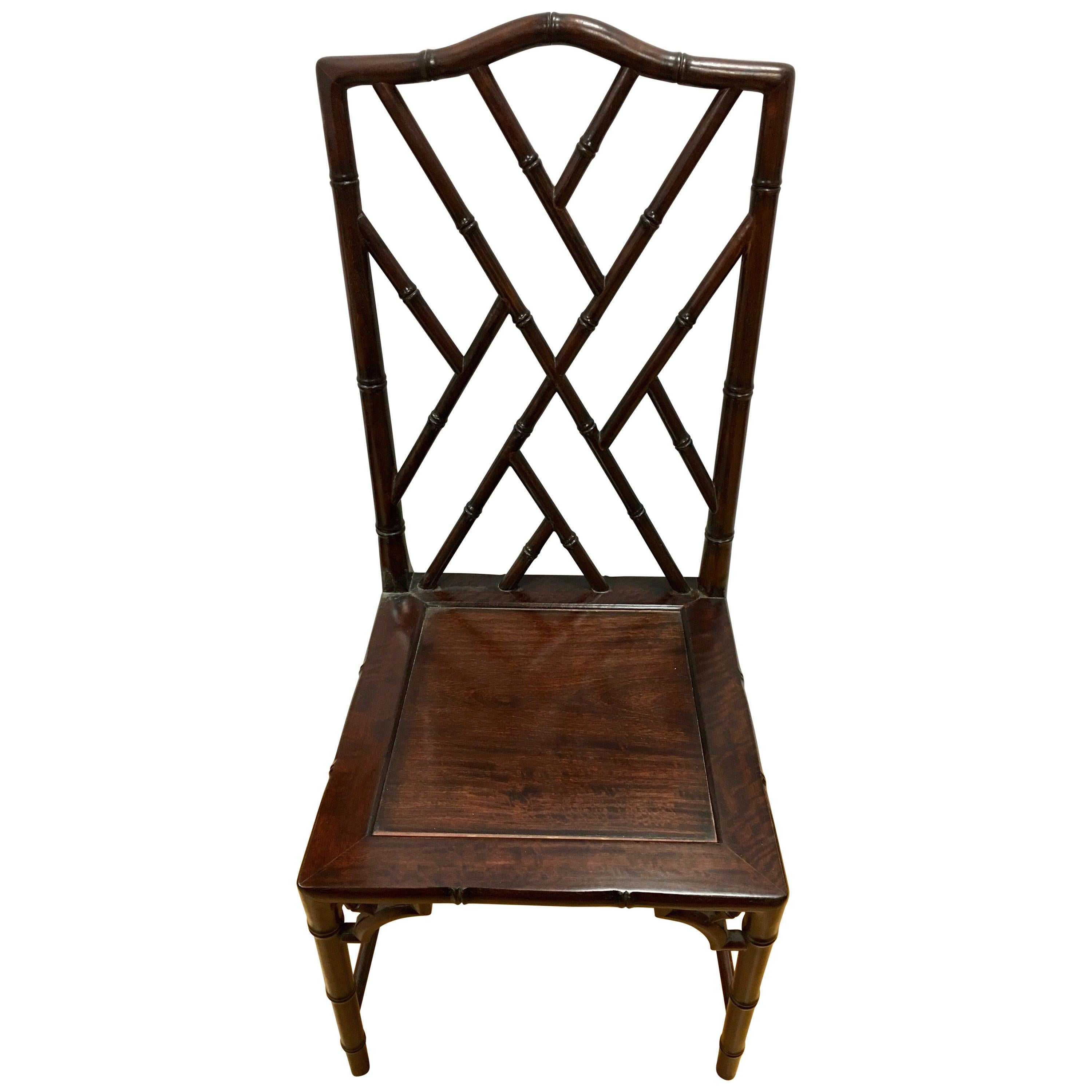 Set of Ten Midcentury Matching Mahogany Chinese Chippendale Dining Room Chairs