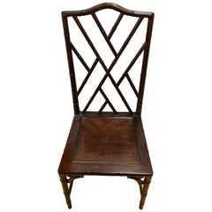 Set of Ten Midcentury Matching Mahogany Chinese Chippendale Dining Room Chairs