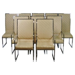 Set of Ten DIA Baughman Style Chrome High Back Mid-Century Modern Dining Chairs 