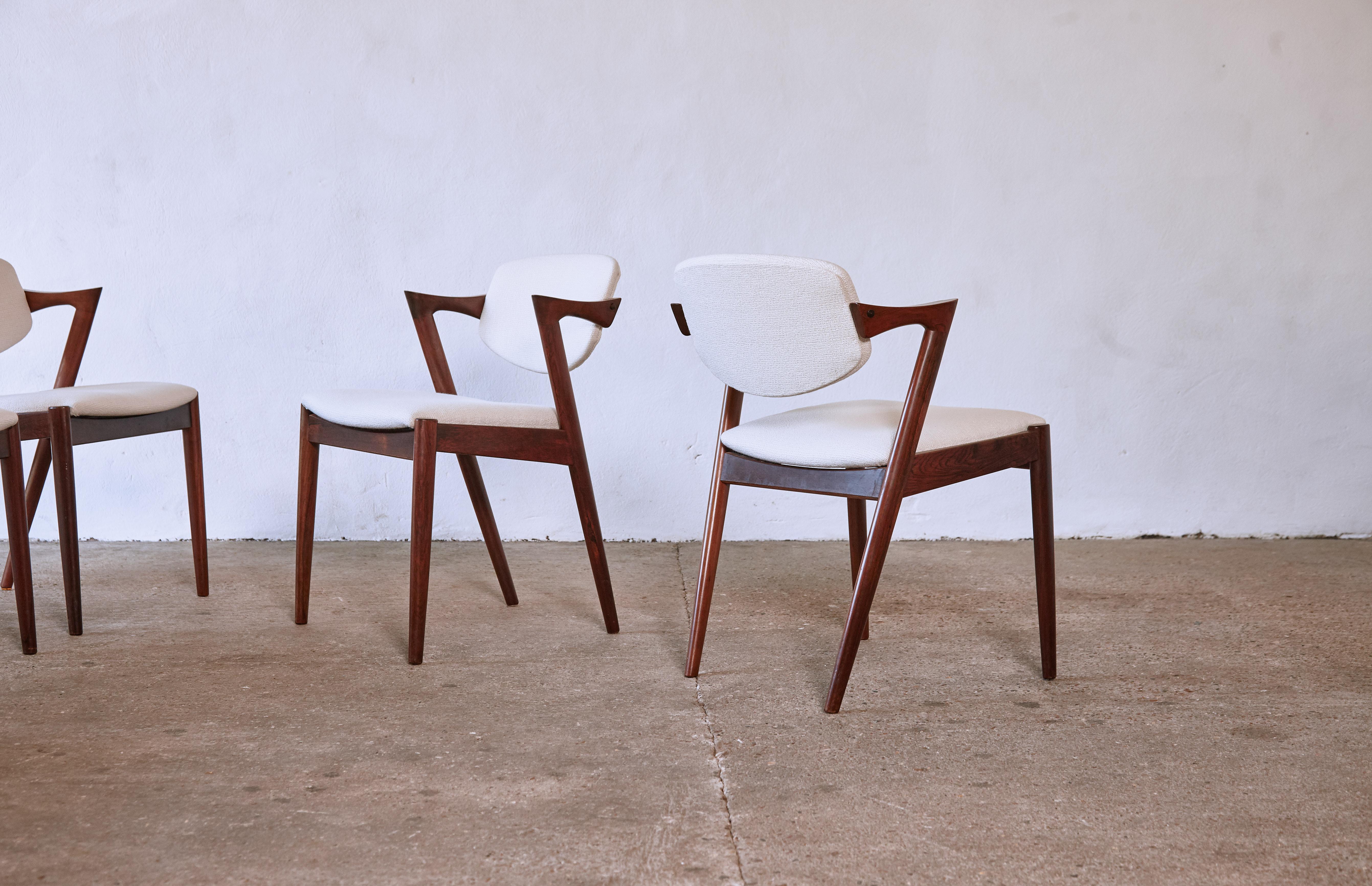 Set of Ten Model 42 Rosewood Dining Chairs by Kai Kristiansen, Denmark, 1960s 4