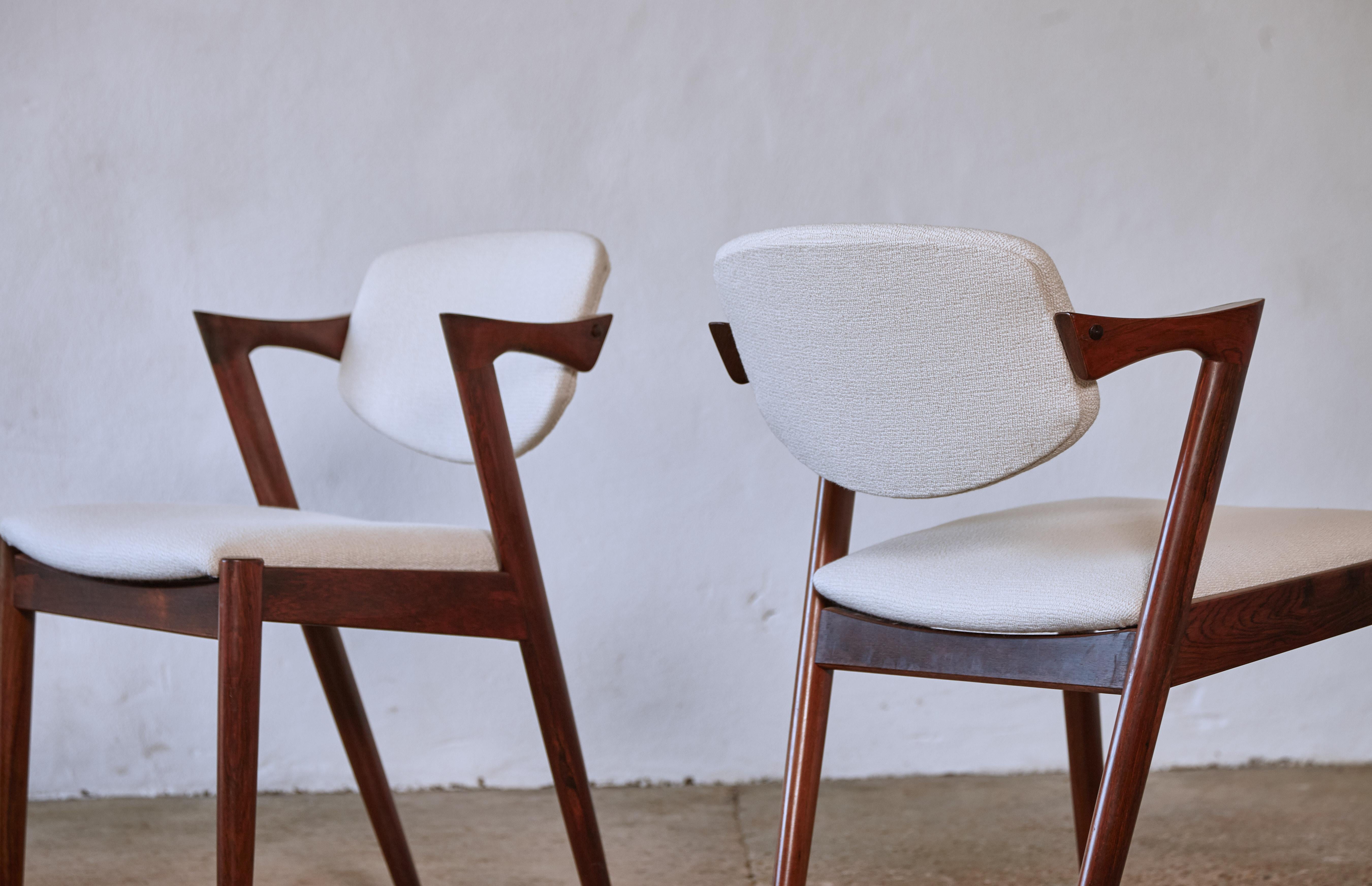 Set of Ten Model 42 Rosewood Dining Chairs by Kai Kristiansen, Denmark, 1960s 5