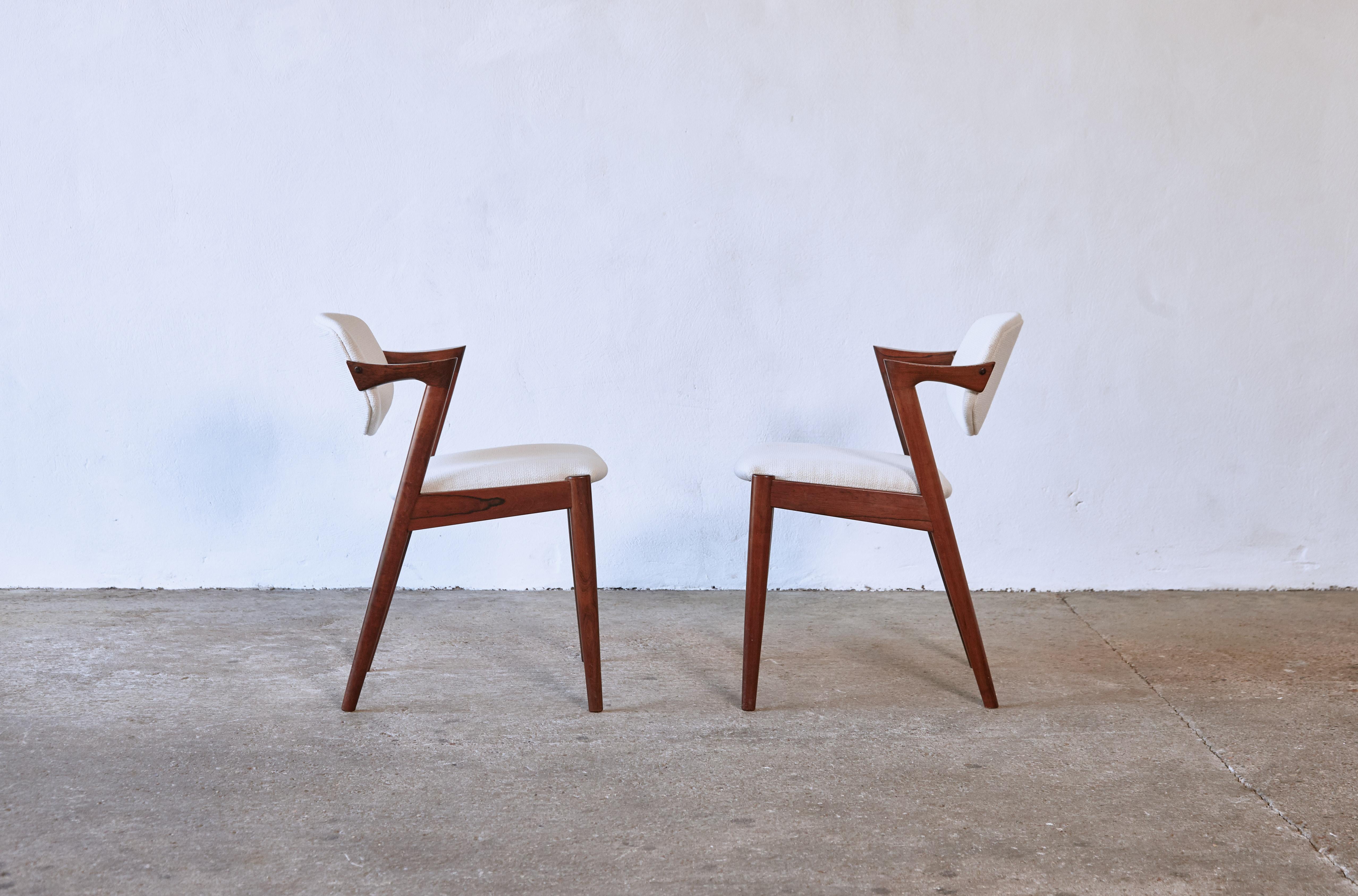 Mid-Century Modern Set of Ten Model 42 Rosewood Dining Chairs by Kai Kristiansen, Denmark, 1960s