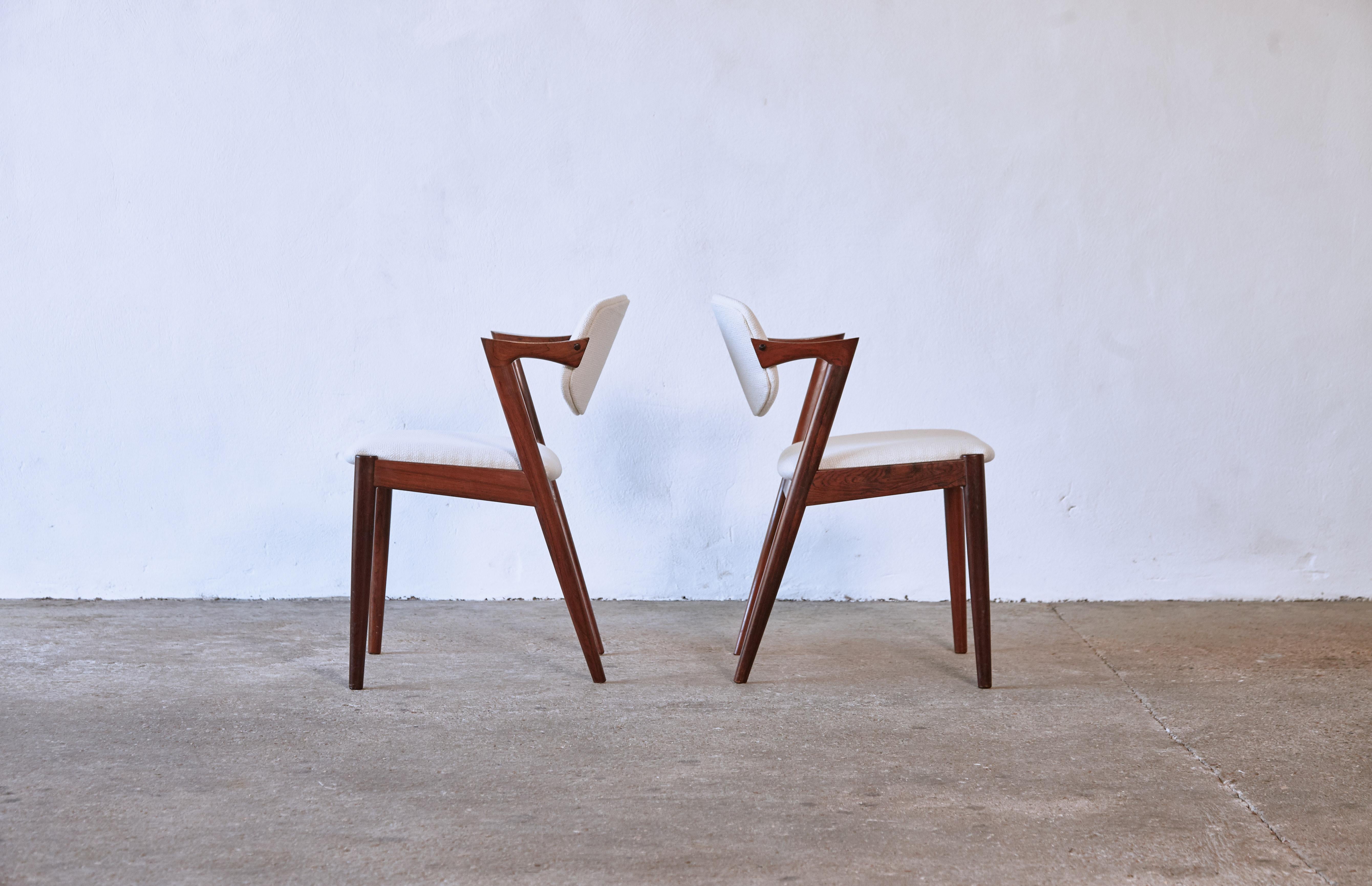 Set of Ten Model 42 Rosewood Dining Chairs by Kai Kristiansen, Denmark, 1960s In Good Condition In London, GB