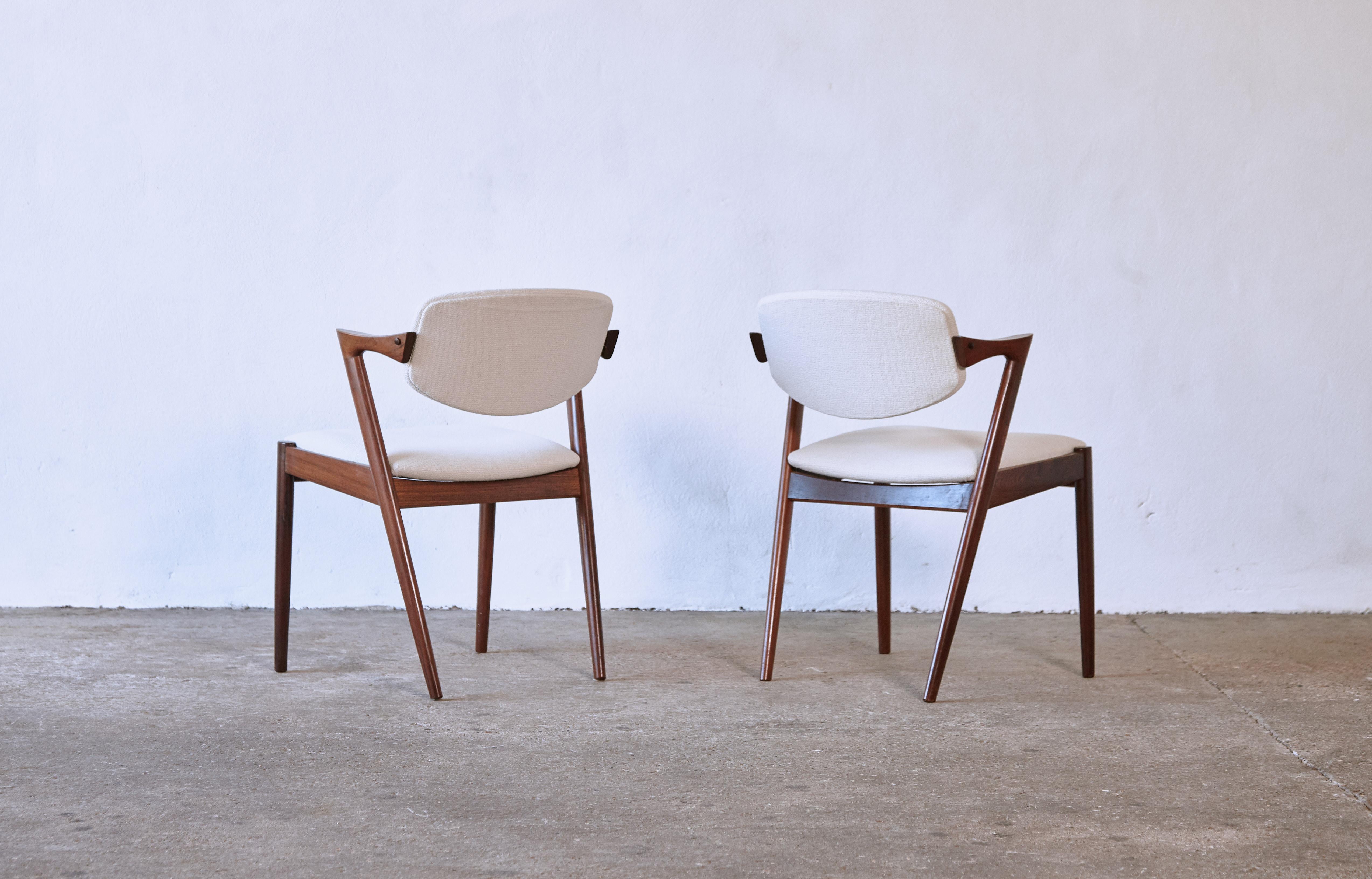 20th Century Set of Ten Model 42 Rosewood Dining Chairs by Kai Kristiansen, Denmark, 1960s