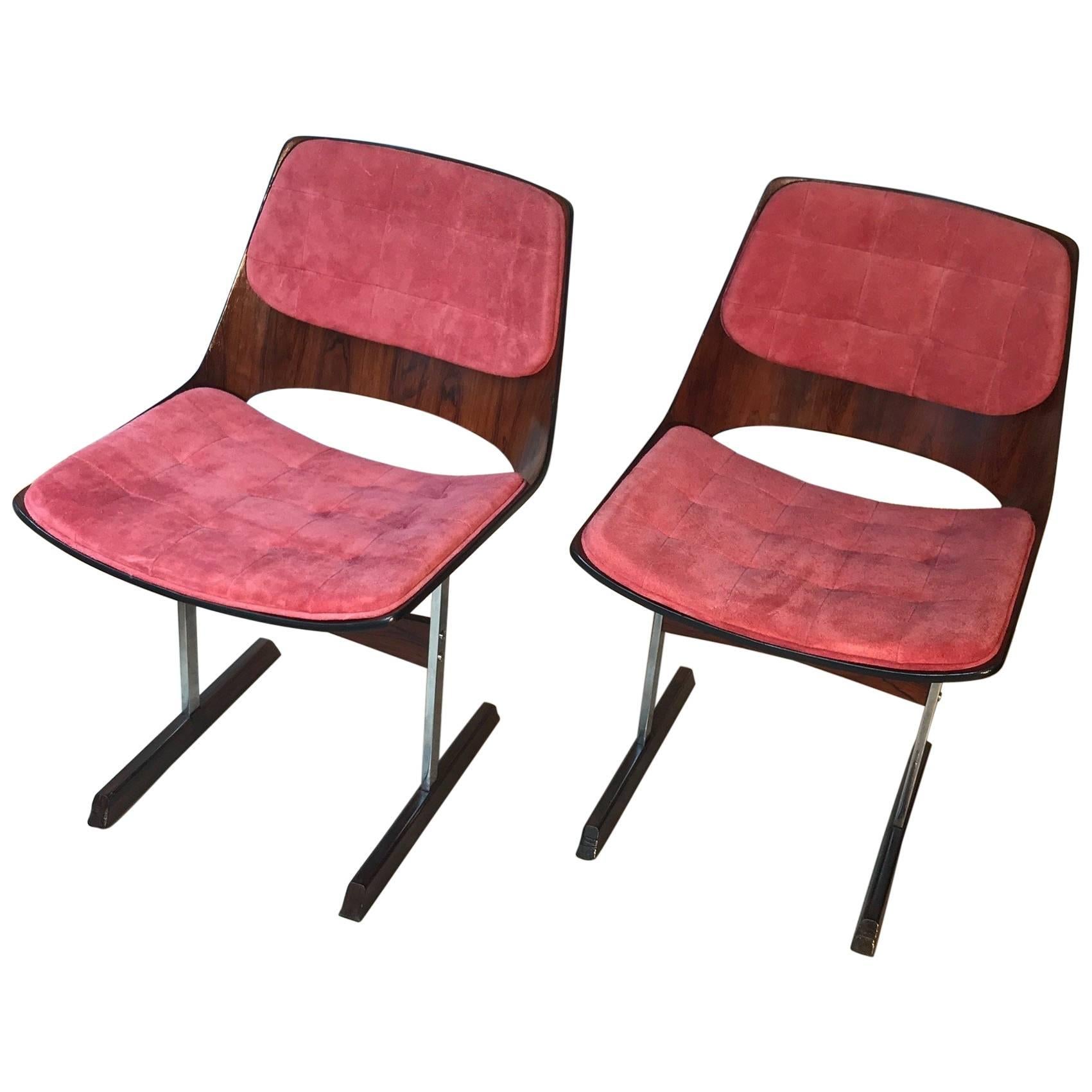 Set of Ten Modern Dining Chairs in Rosewood by Jorge Zalszupin For Sale