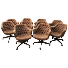 Set of Ten Modern Tufted Swivel Chairs by Jack Cartwright