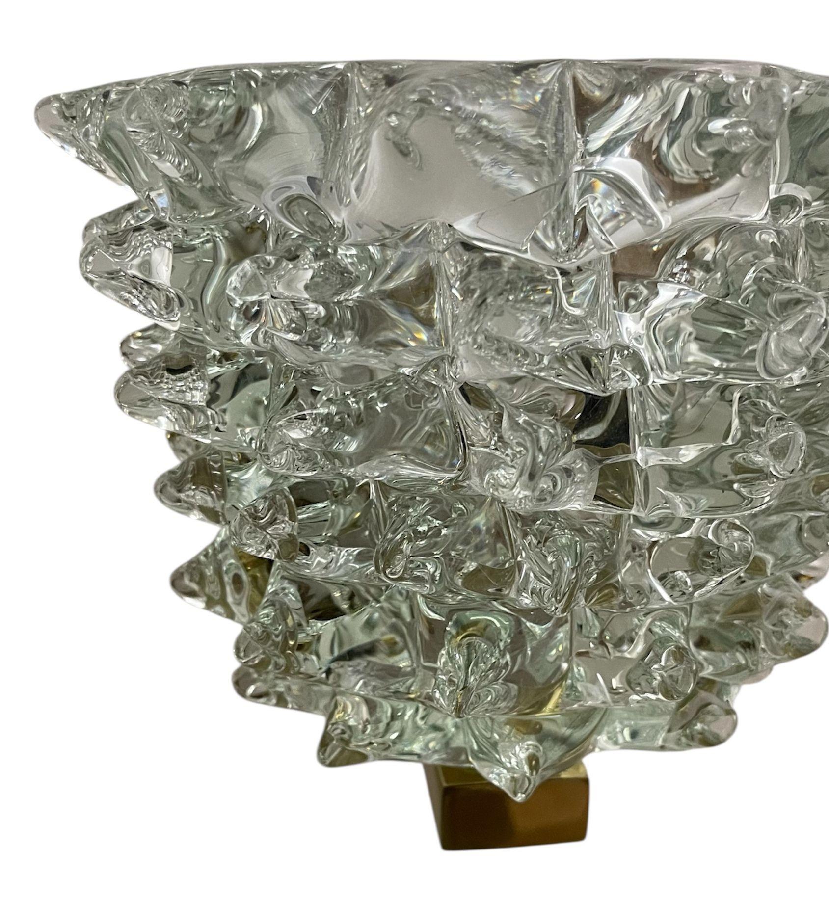 Set of Ten Murano “Rostrate” Glass Sconces Attributed to Barovier e Toso, 1970's In Good Condition For Sale In Los Angeles, CA