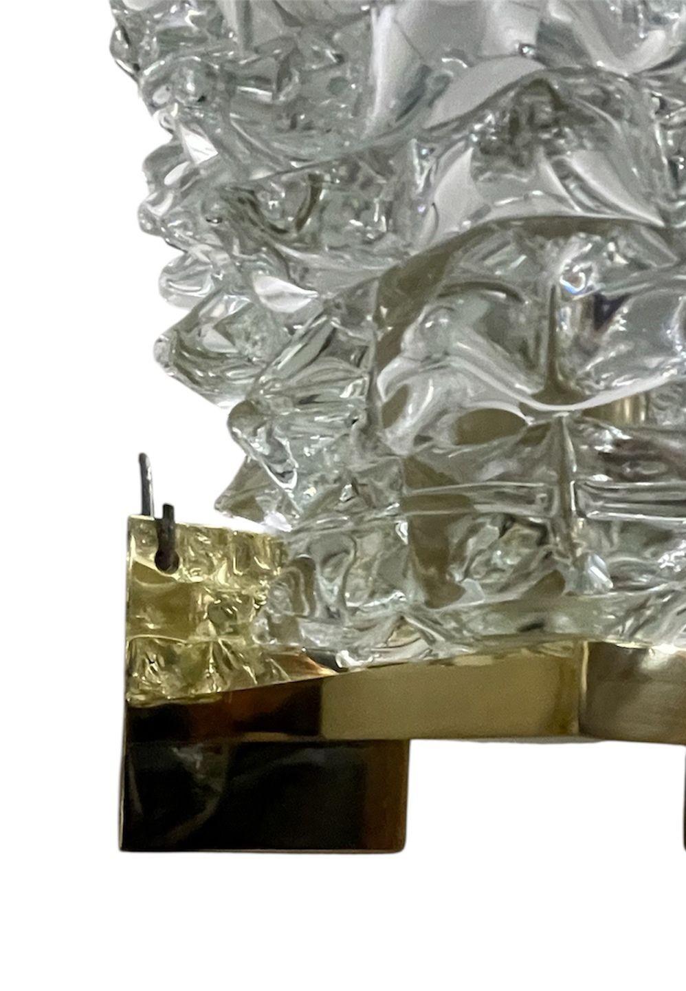 Late 20th Century Set of Ten Murano “Rostrate” Glass Sconces Attributed to Barovier e Toso, 1970's For Sale