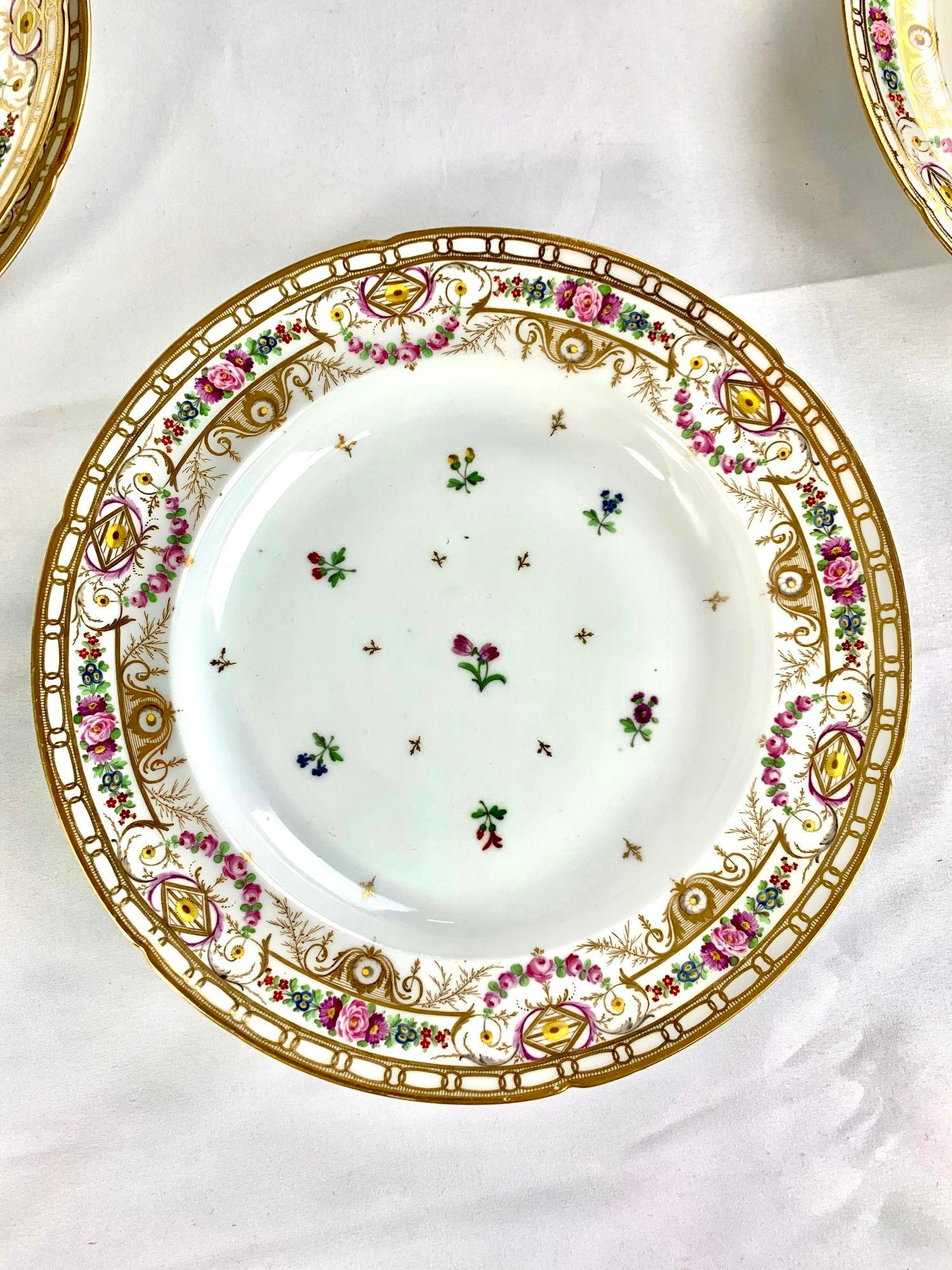 Juego de 10 platos hondos de porcelana napoleónica de Nast con decoración imperial francesa en venta 4