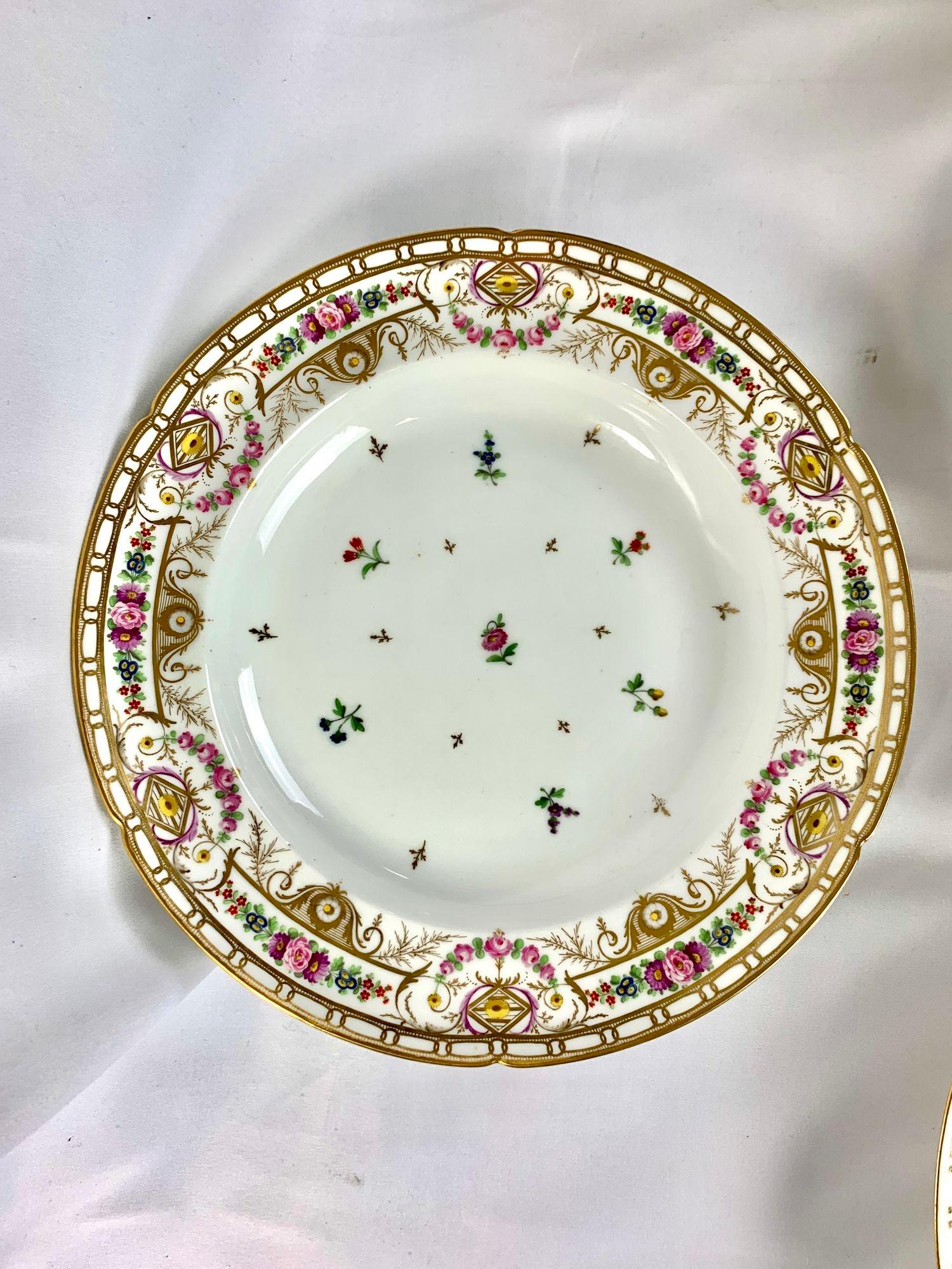 Juego de 10 platos hondos de porcelana napoleónica de Nast con decoración imperial francesa en Excelente estado para la venta en Katonah, NY