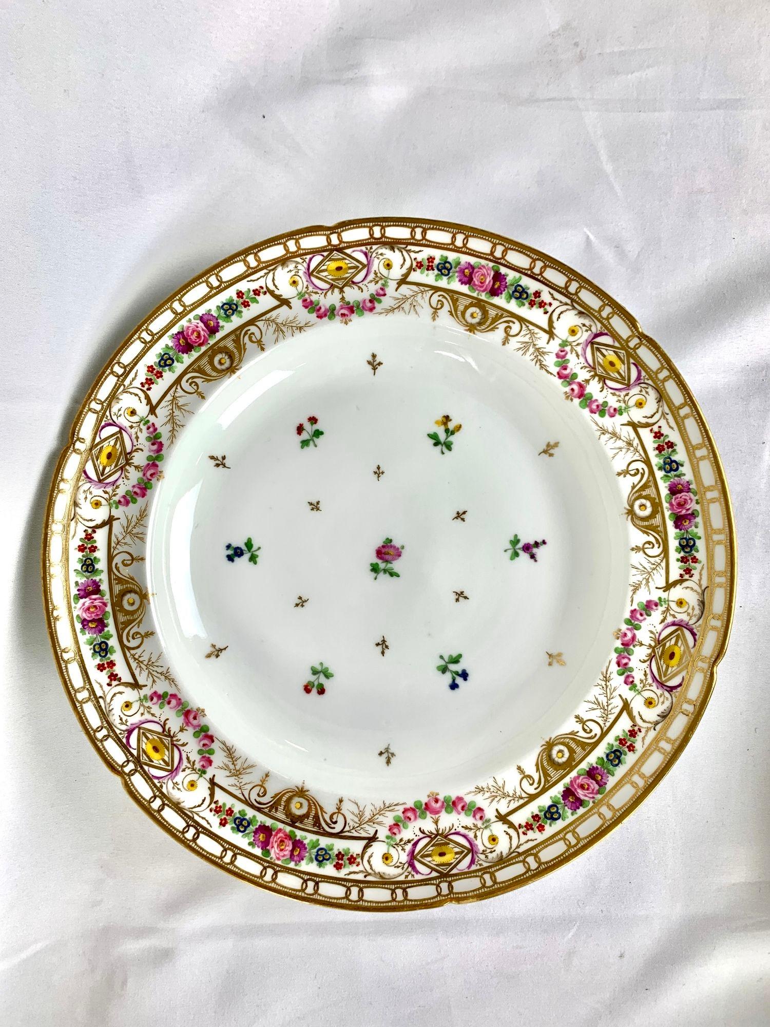 Juego de 10 platos hondos de porcelana napoleónica de Nast con decoración imperial francesa en venta 1