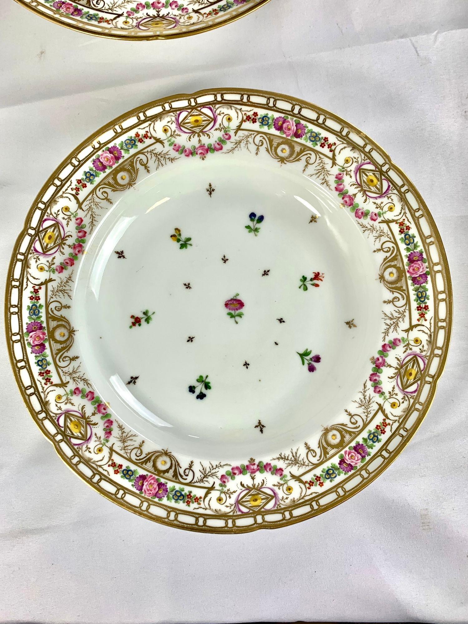 Juego de 10 platos hondos de porcelana napoleónica de Nast con decoración imperial francesa en venta 2