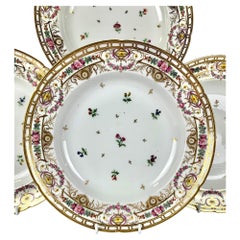 Assiettes à soupe napoléoniennes set de 10 par Nast avec décoration impériale française