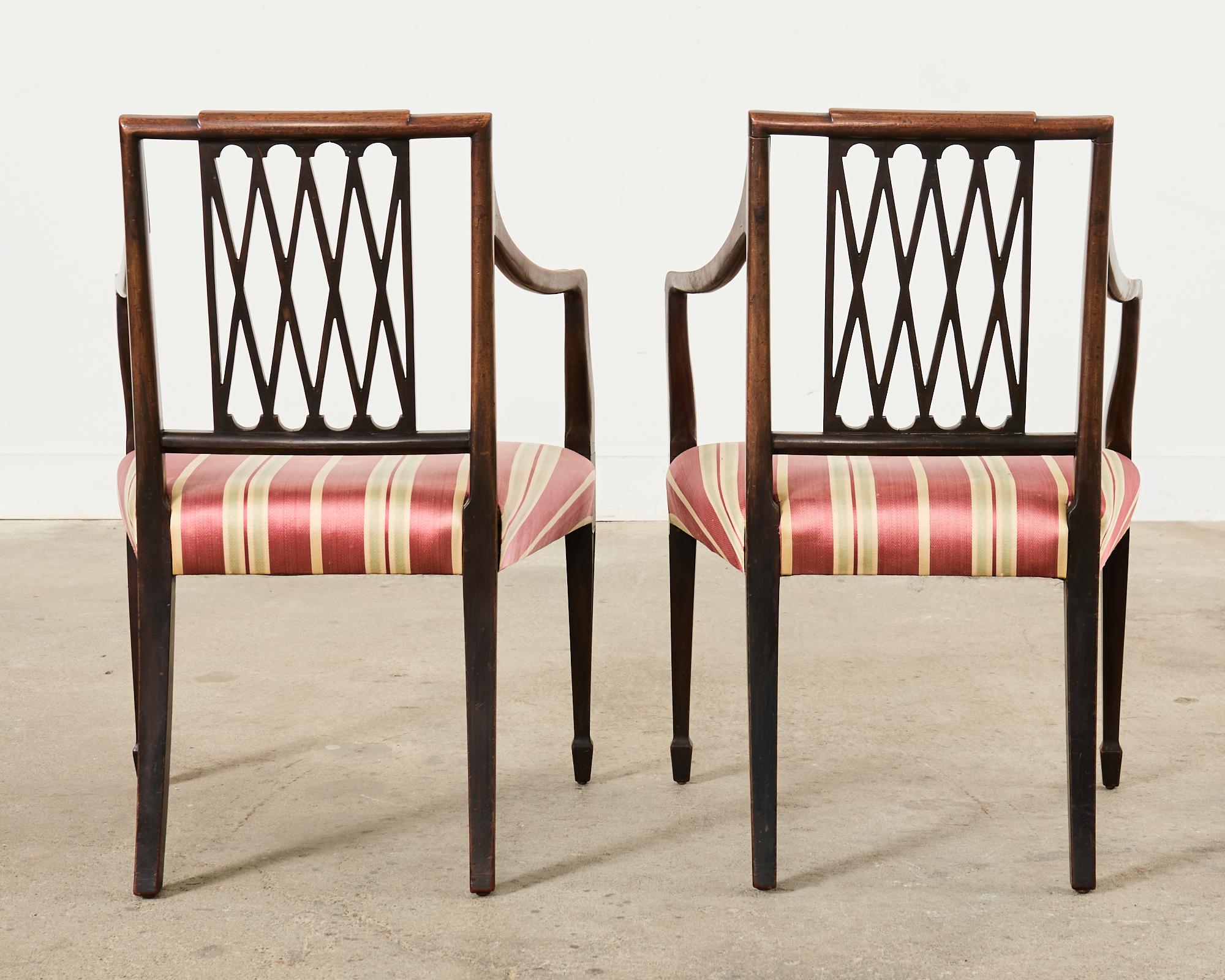 Set of Ten Neoclassical English Regency Style Mahogany Dining chairs 6