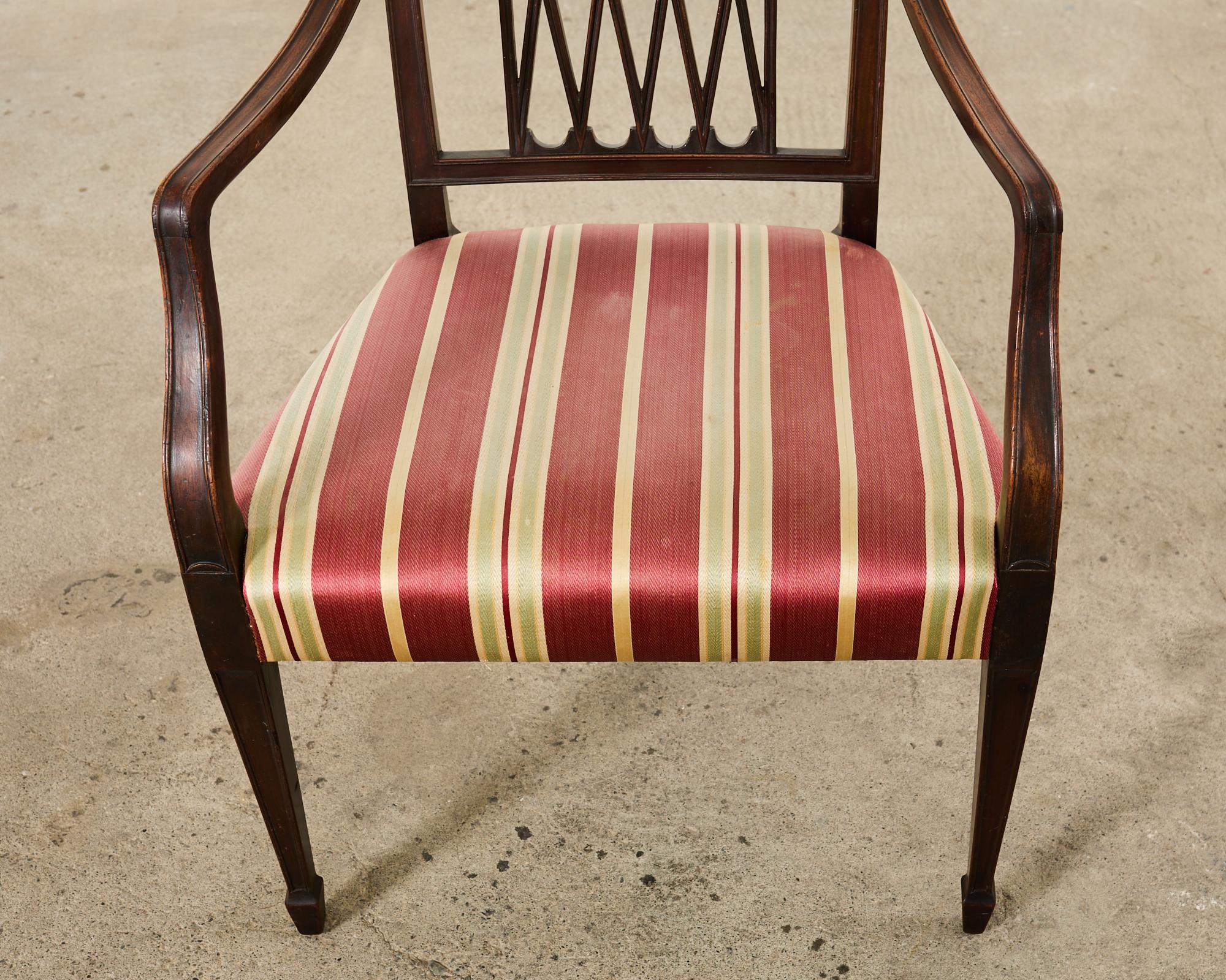 Set of Ten Neoclassical English Regency Style Mahogany Dining chairs 9