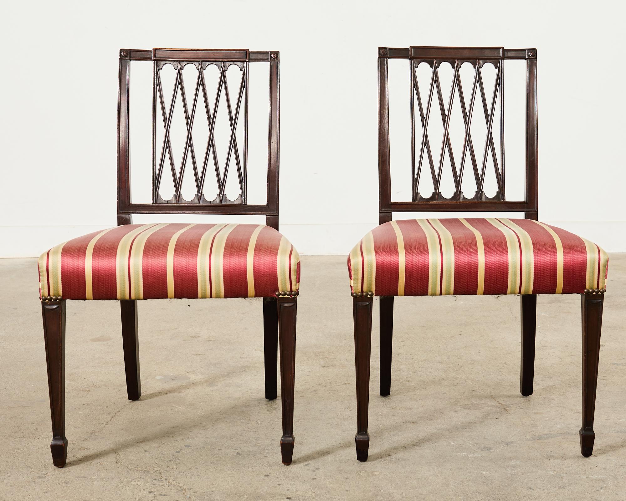 Set of Ten Neoclassical English Regency Style Mahogany Dining chairs 11