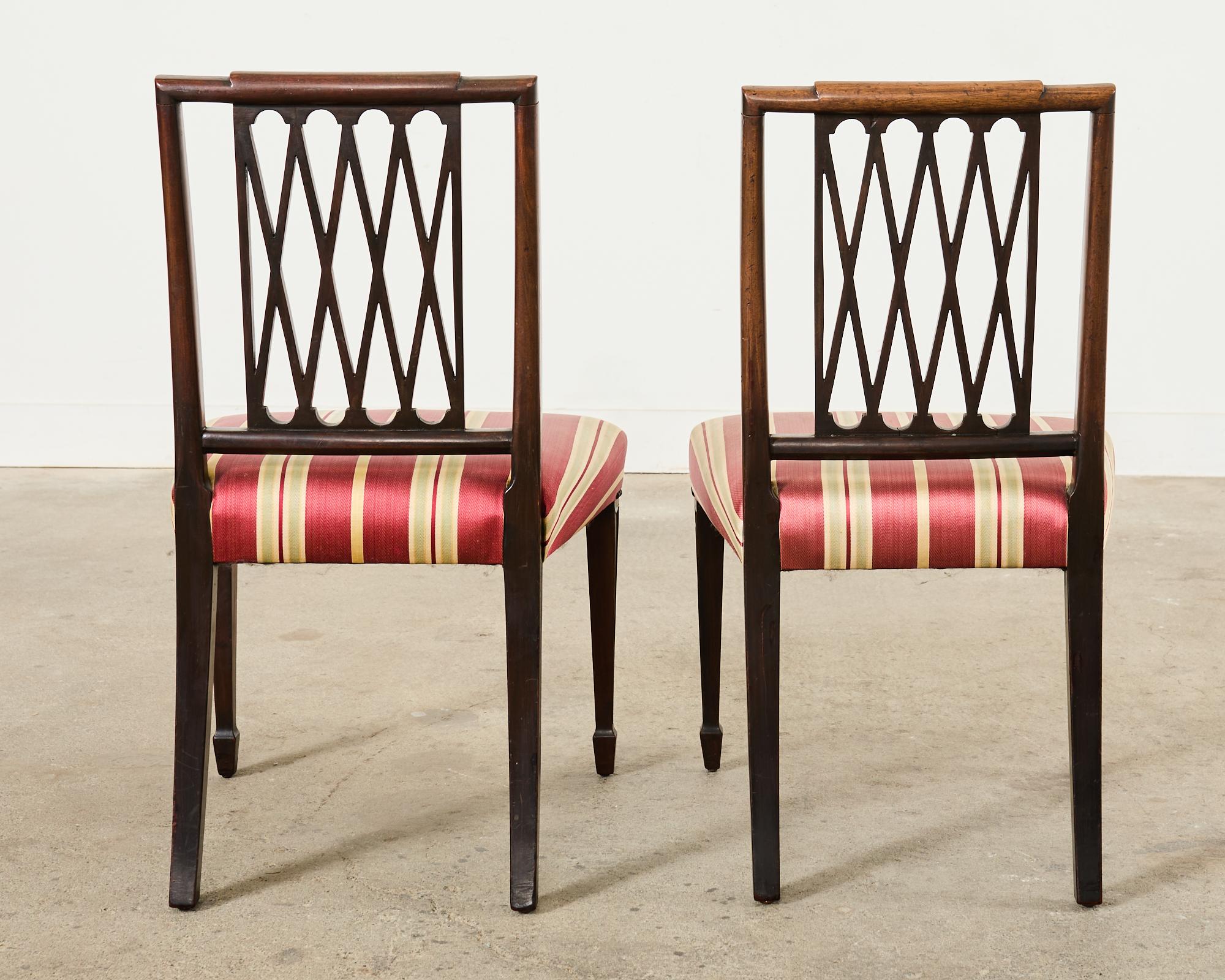 Set of Ten Neoclassical English Regency Style Mahogany Dining chairs 13