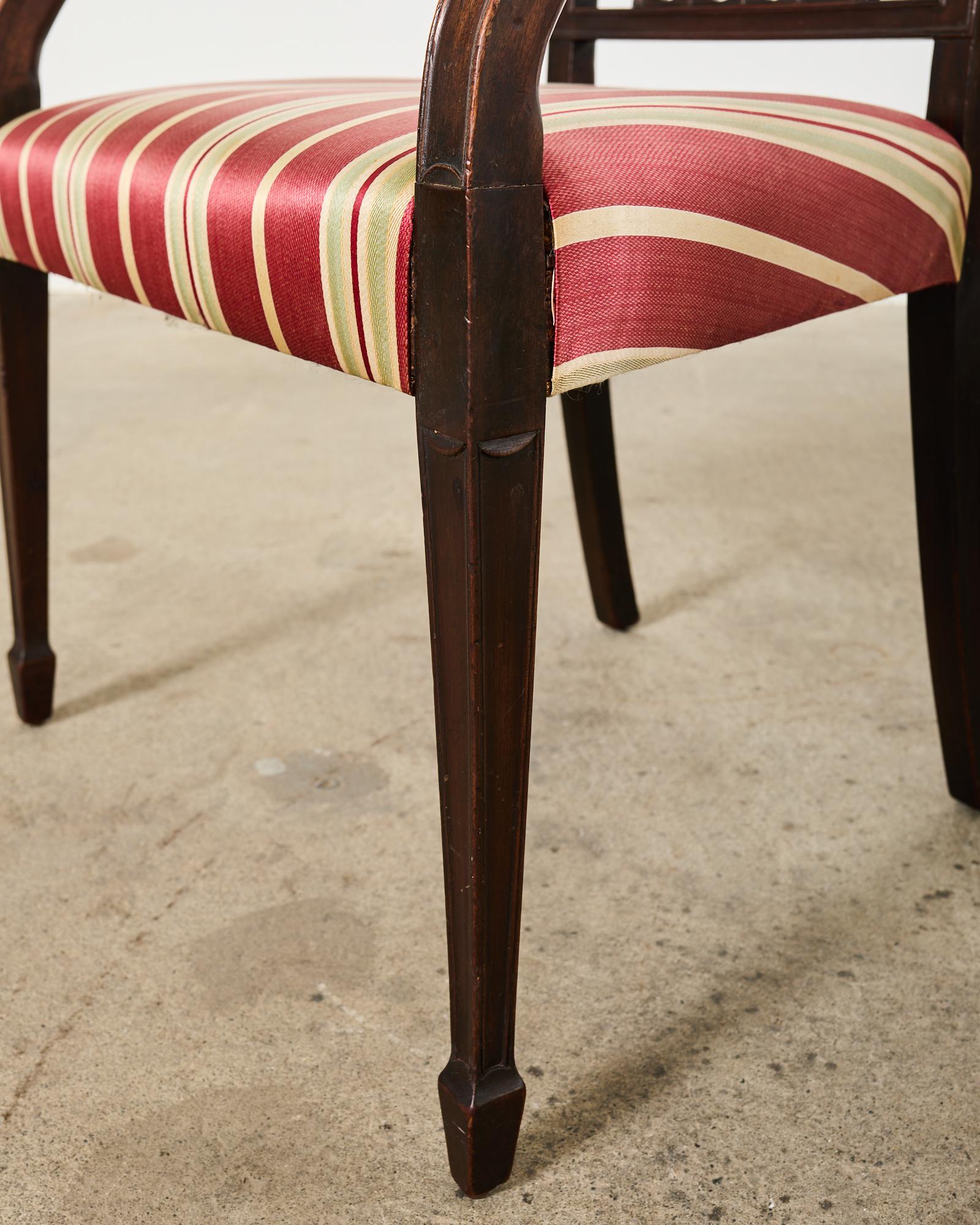 Set of Ten Neoclassical English Regency Style Mahogany Dining chairs 3