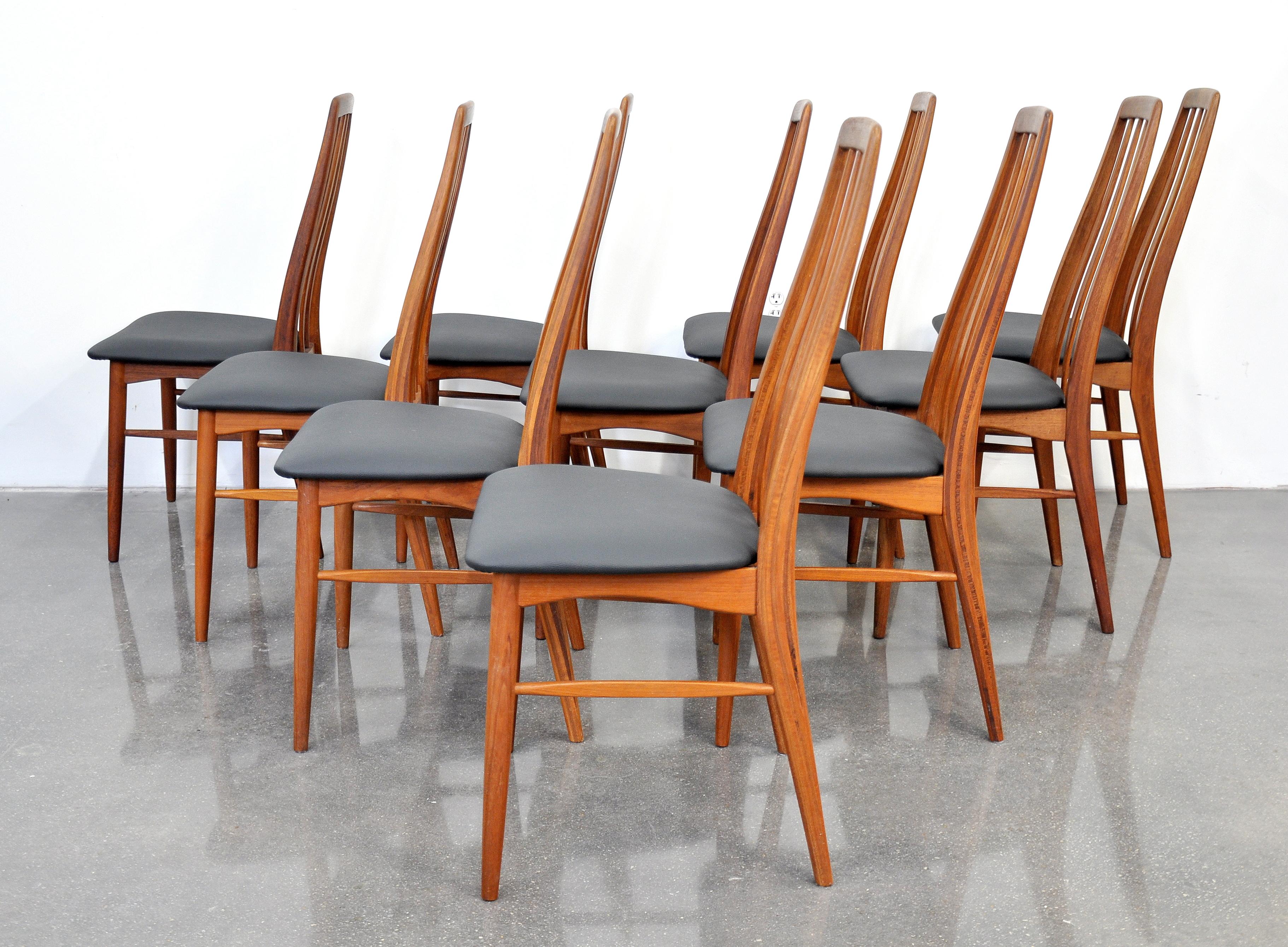 Mid-Century Modern Set of Ten Niels Koefoed Teak Eva Dining Chairs