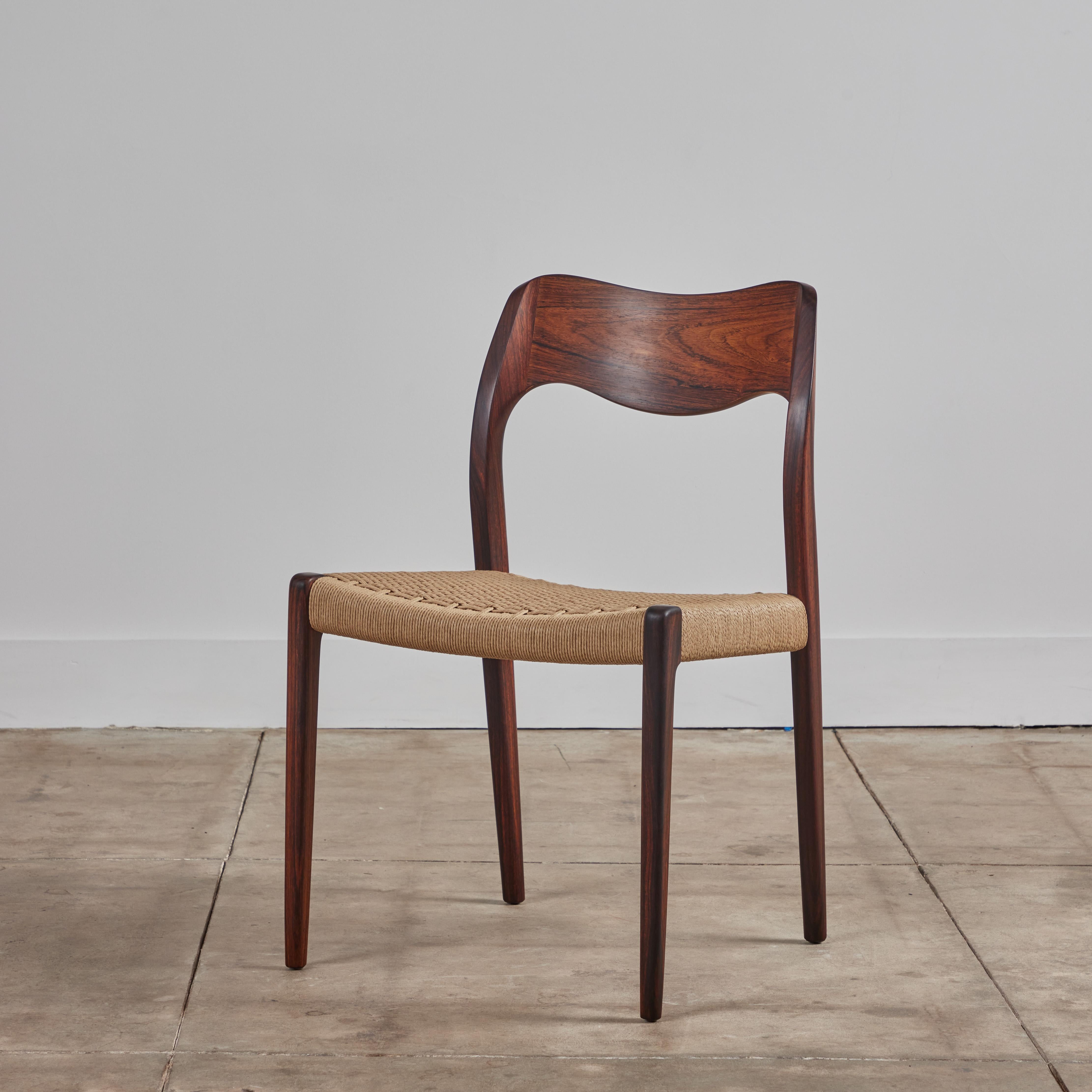 Set of Ten Niels Møller No. 71/ No. 75 Rosewood Dining Chairs 3