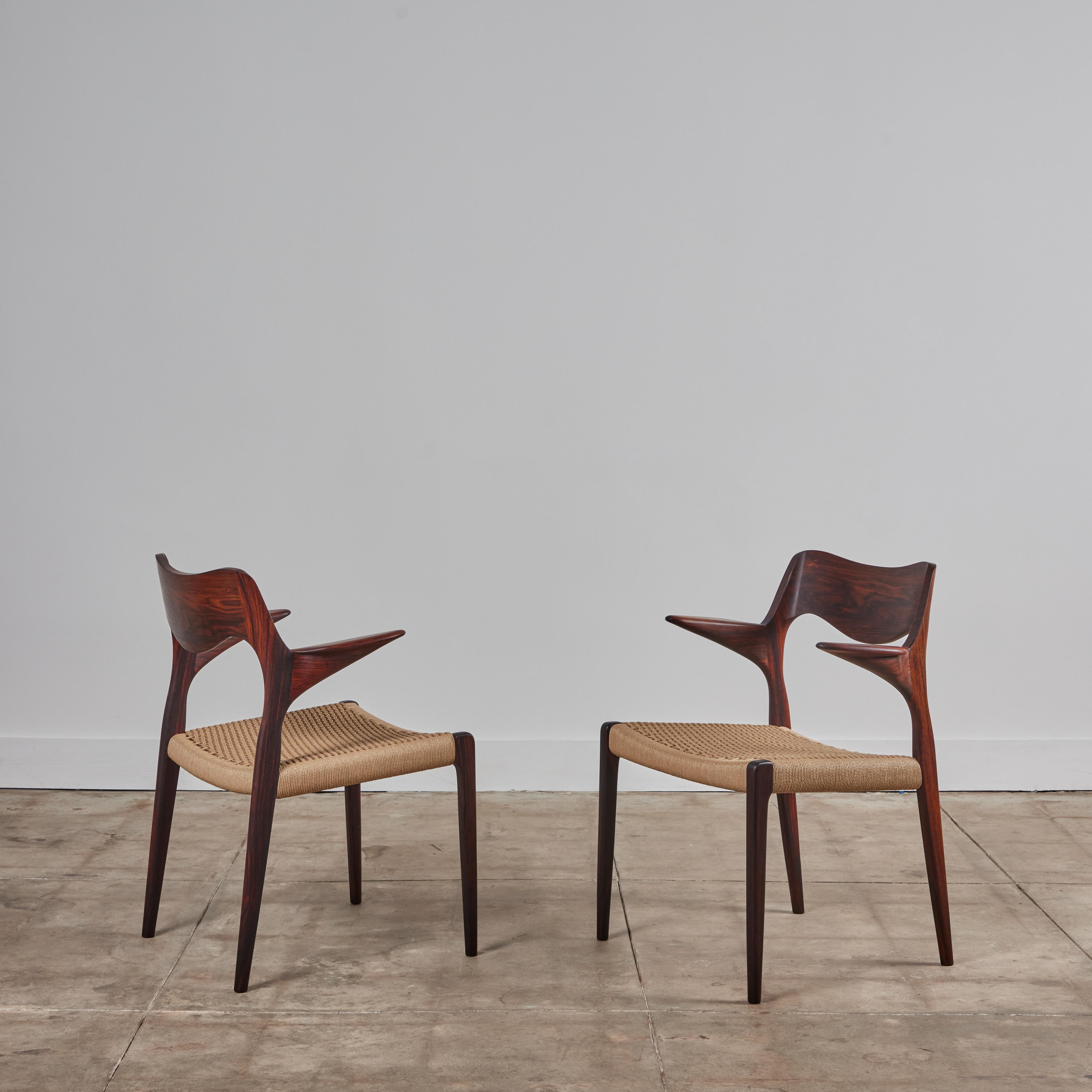 Danish Set of Ten Niels Møller No. 71/ No. 75 Rosewood Dining Chairs