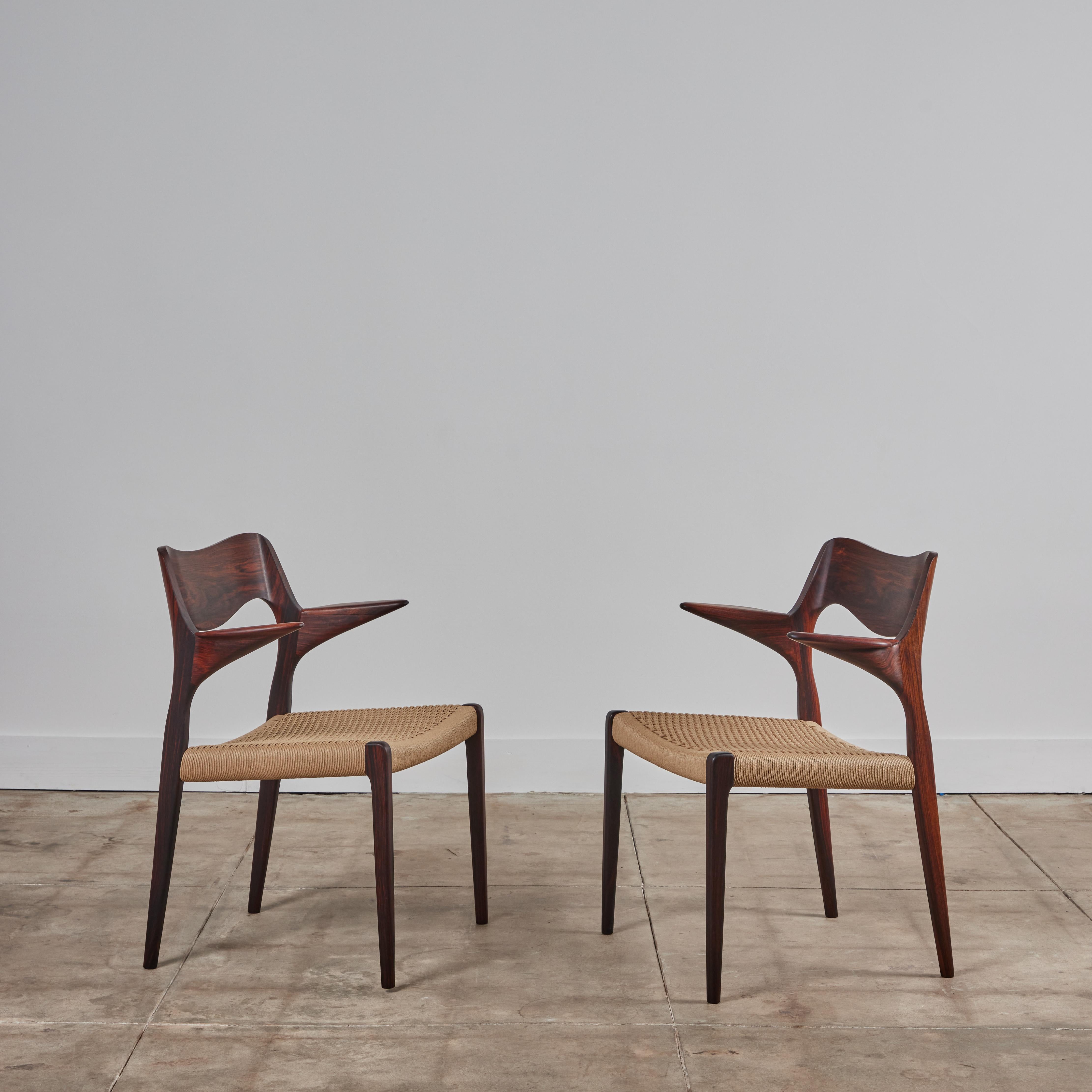 Set of Ten Niels Møller No. 71/ No. 75 Rosewood Dining Chairs 1